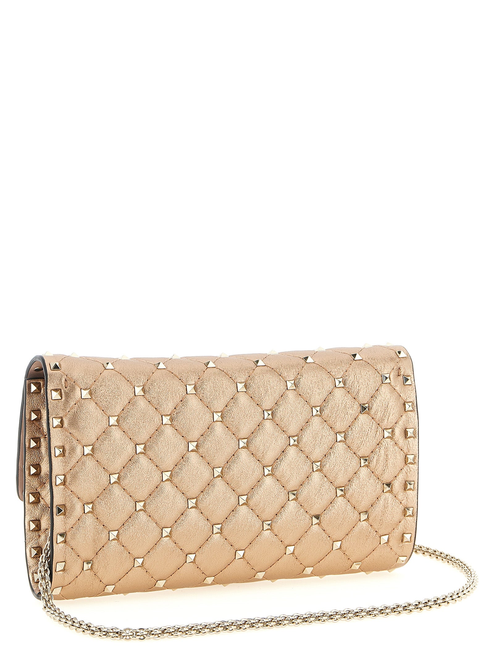Valentino Garavani Rockstud Spike Shoulder Bag Pink Lamb Leather (ovis Aries) Crossbody