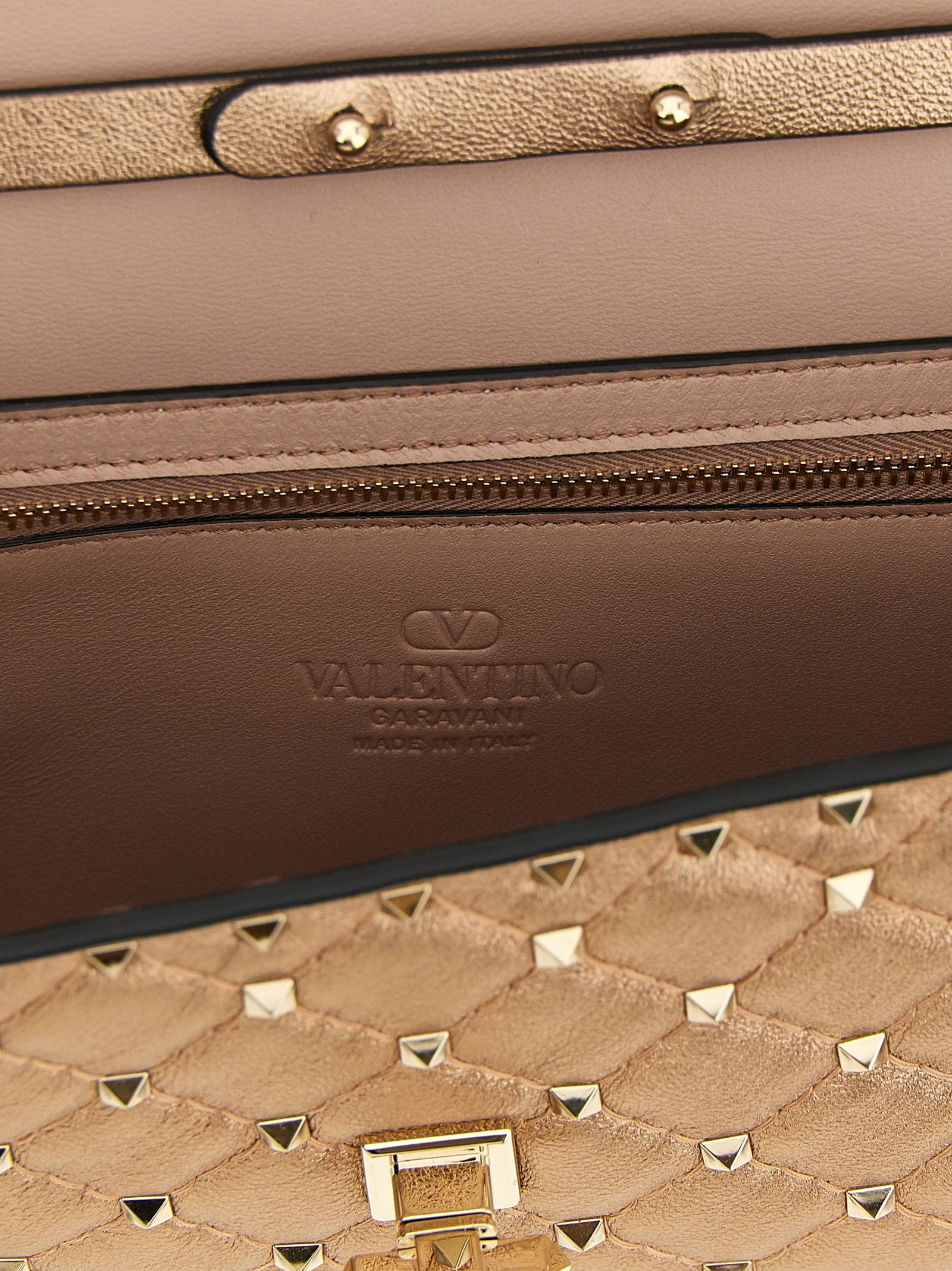 Valentino Garavani Rockstud Spike Shoulder Bag Pink Lamb Leather (ovis Aries) Crossbody