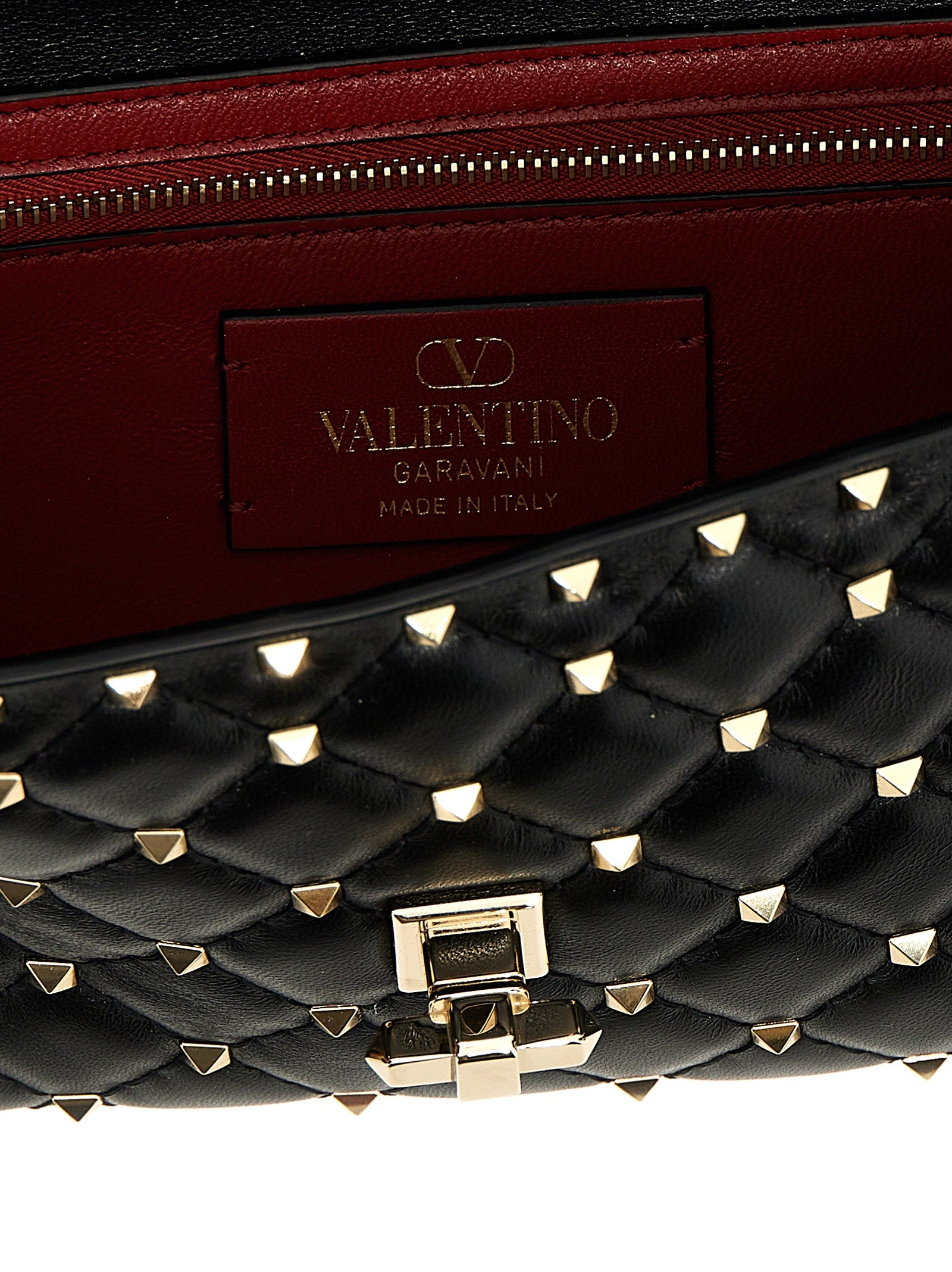 Valentino Garavani Rockstud Spike shoulder bag Black Lamb Leather (ovis Aries)