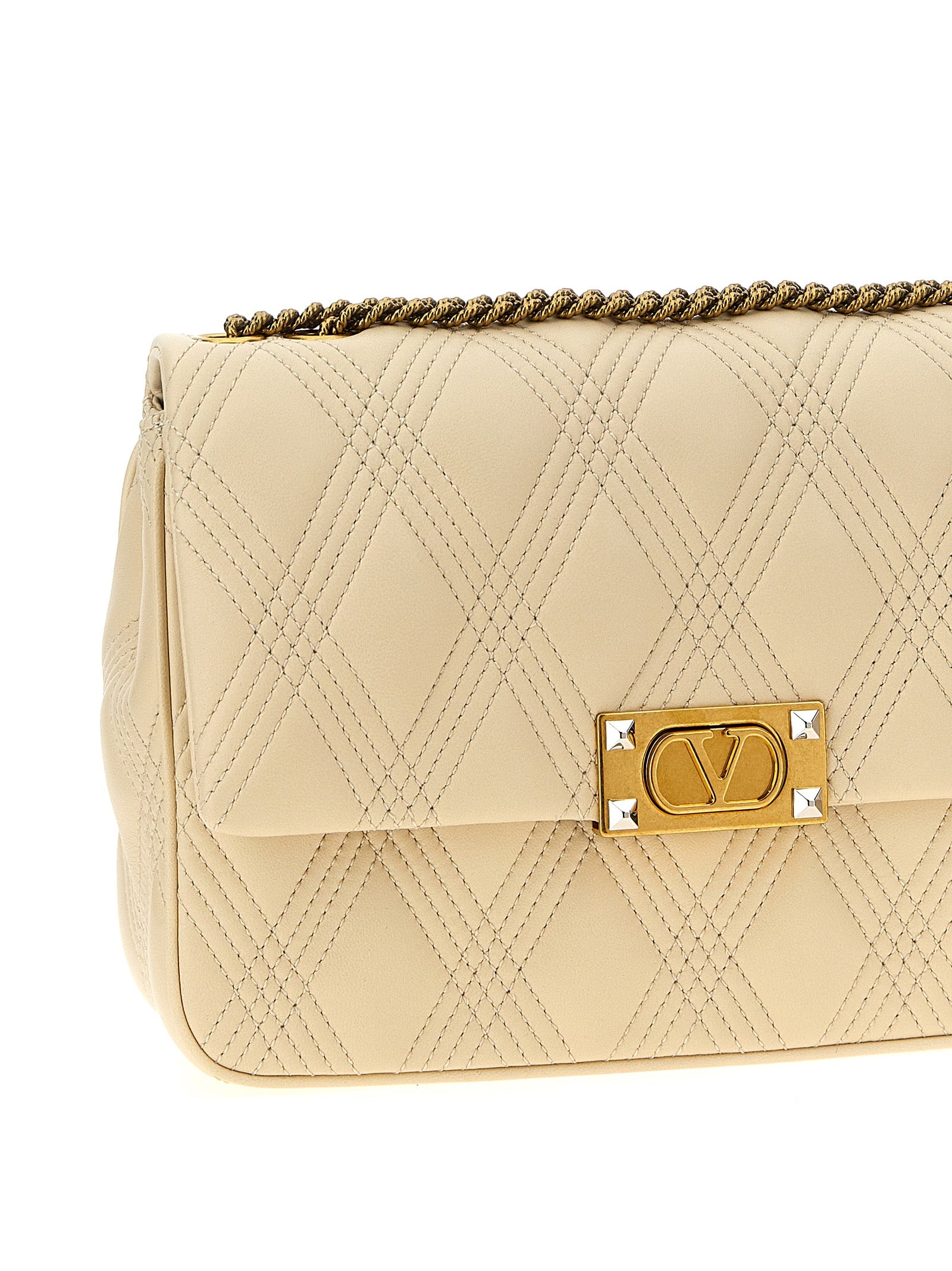 Valentino Garavani Quiltie 67 M shoulder bag White Lamb Leather (ovis Aries)