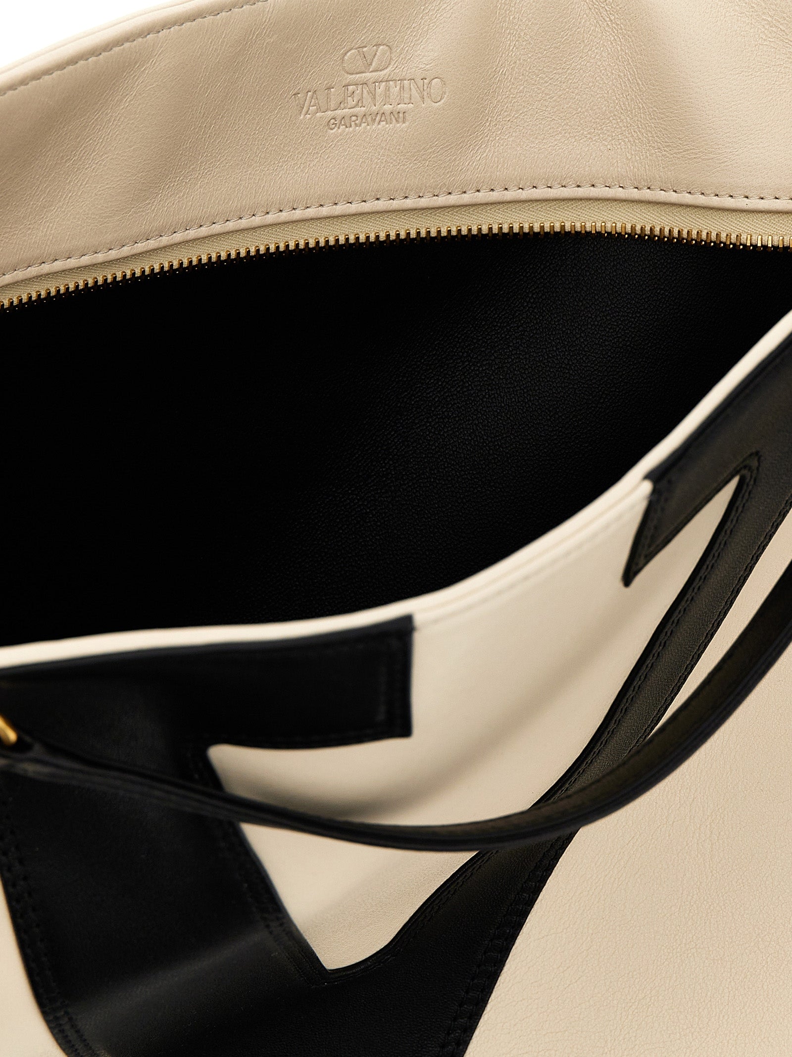 Shopping Valentino Garavani Viva Superstargrande White/black Lamb Leather (ovis Aries) Tote Bag