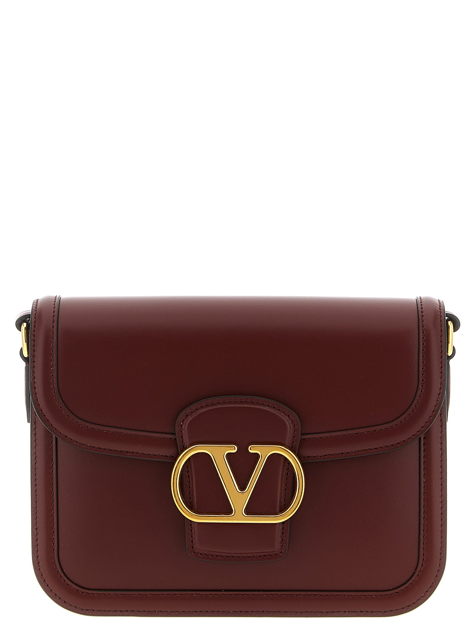 Valentino Garavani 9TO5 small shoulder bag Bordeaux Calfskin Leather (bos Taurus) Crossbody