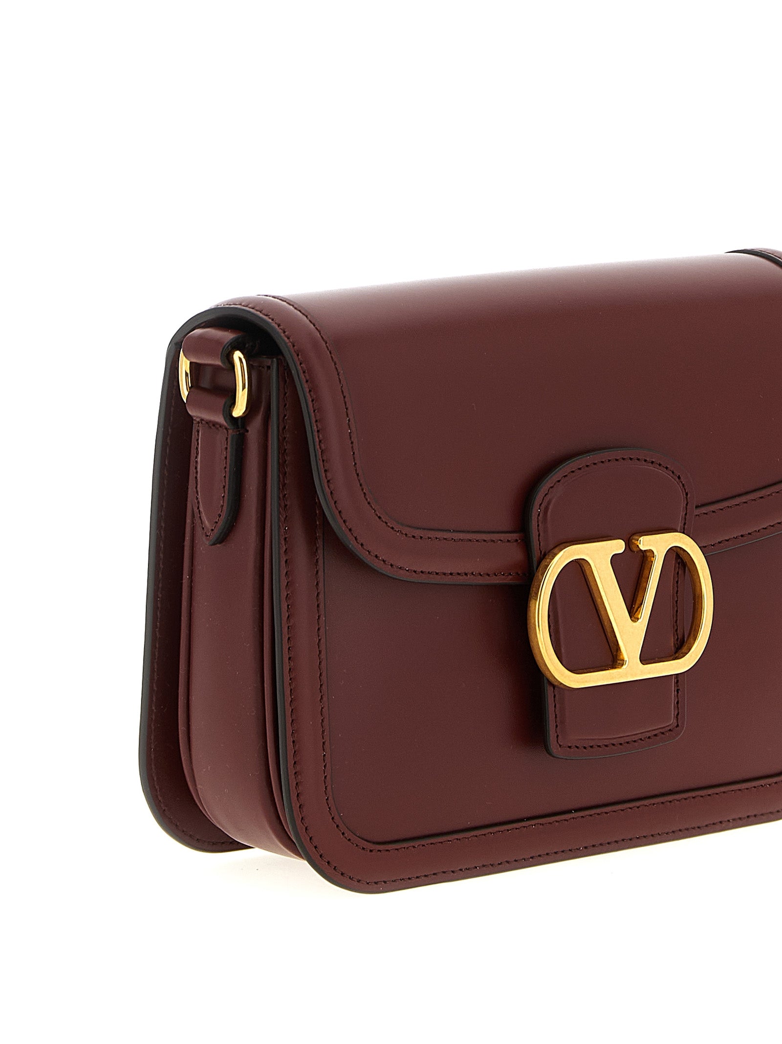 Valentino Garavani 9TO5 small shoulder bag Bordeaux Calfskin Leather (bos Taurus) Crossbody