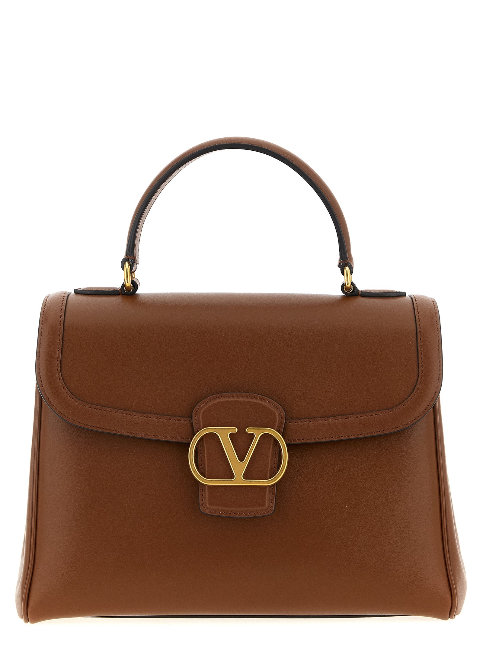 Valentino Garavani 9TO5 handbag Brown Calfskin Leather (bos Taurus) Hand Bags