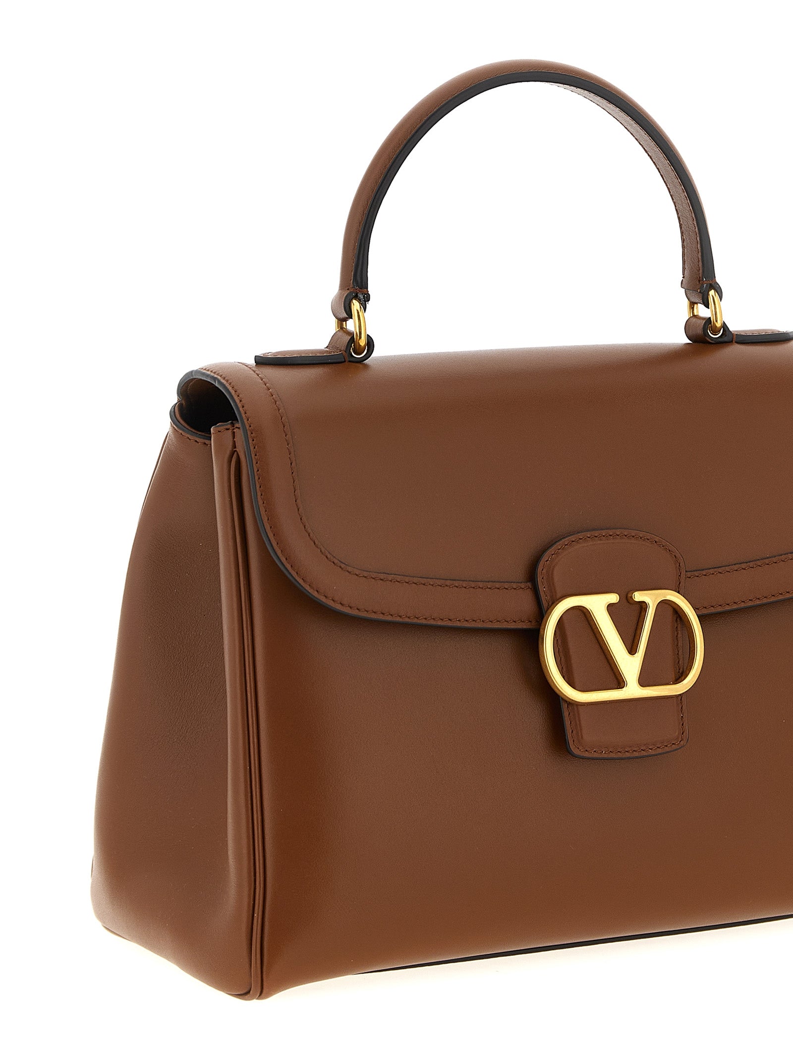 Valentino Garavani 9TO5 handbag Brown Calfskin Leather (bos Taurus) Hand Bags