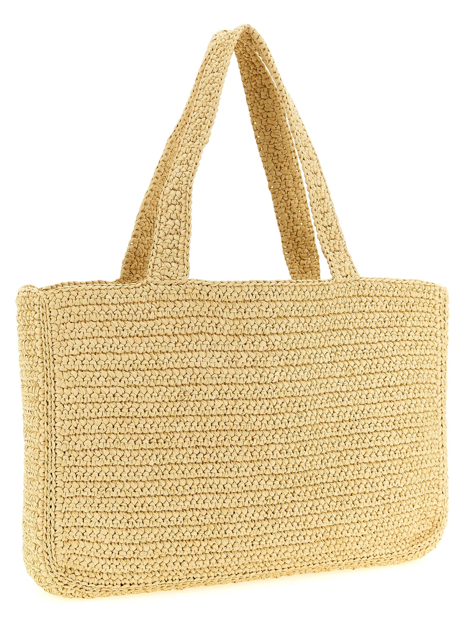 Valentino Garavani VivaSuperstar big shopping bag Beige Viscose Tote
