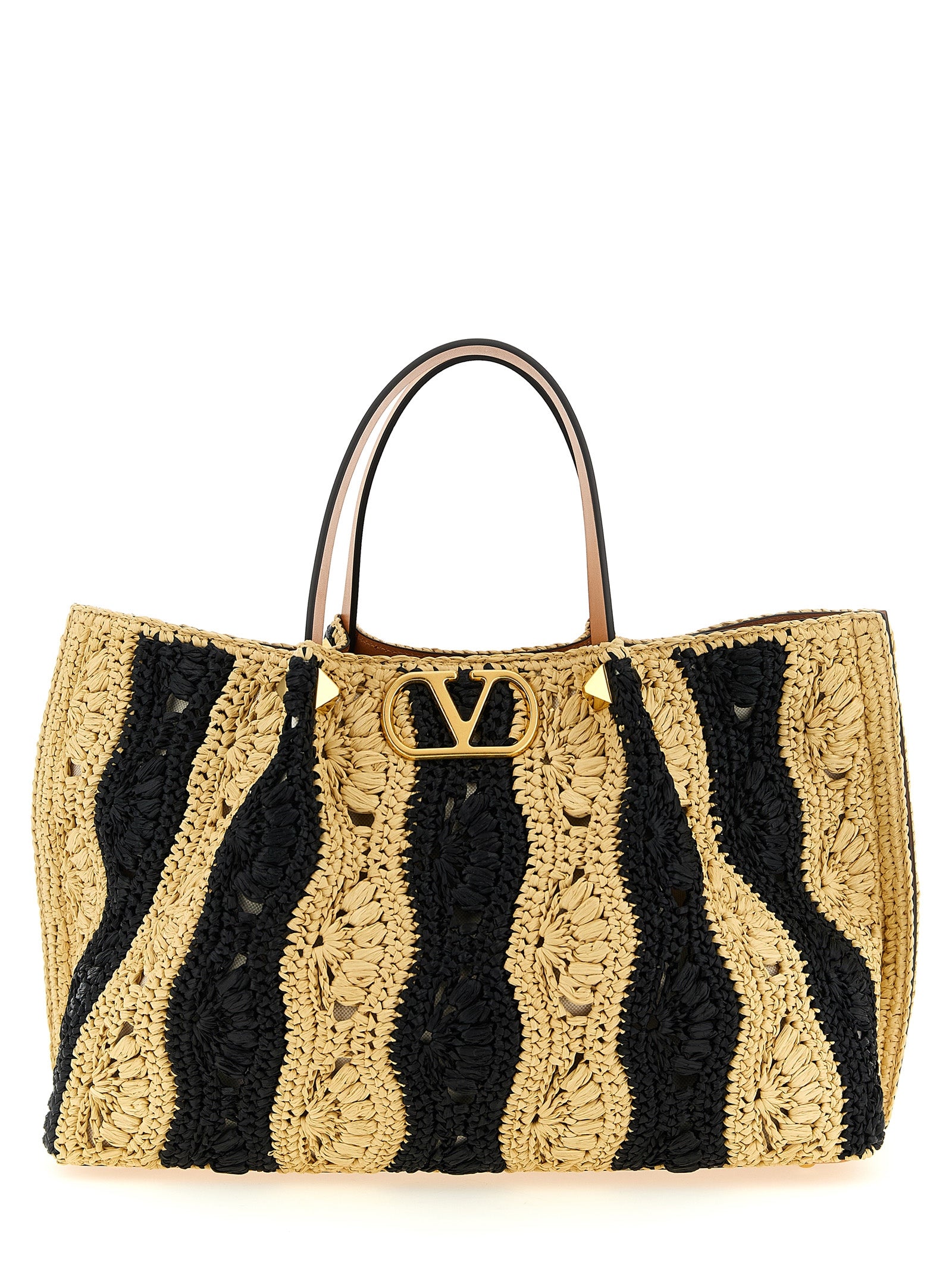 Valentino Garavani VLogo Signature handbag Beige Viscose Hand Bags