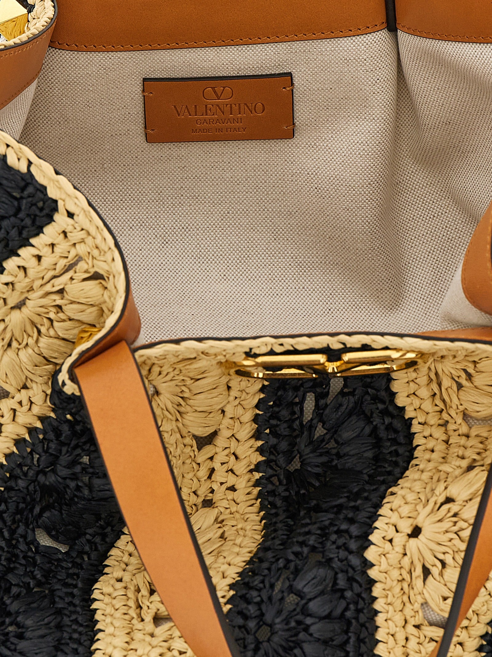 Valentino Garavani VLogo Signature handbag Beige Viscose Hand Bags