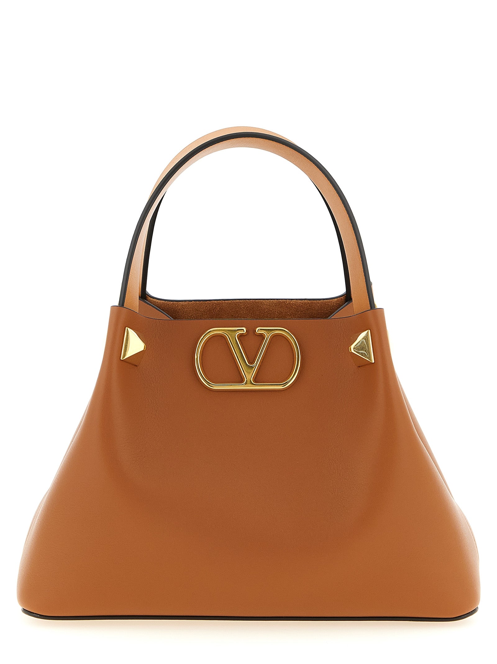 Valentino Garavani VLogoSignature small shopping bag Brown Calfskin Leather (bos Taurus) Tote