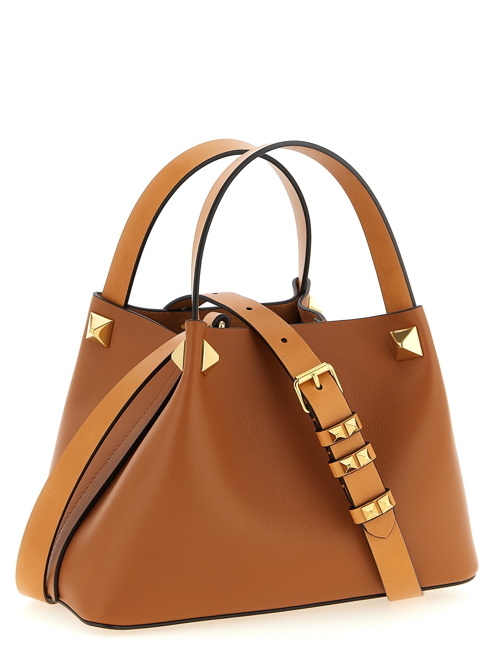 Valentino Garavani VLogoSignature small shopping bag Brown Calfskin Leather (bos Taurus) Tote