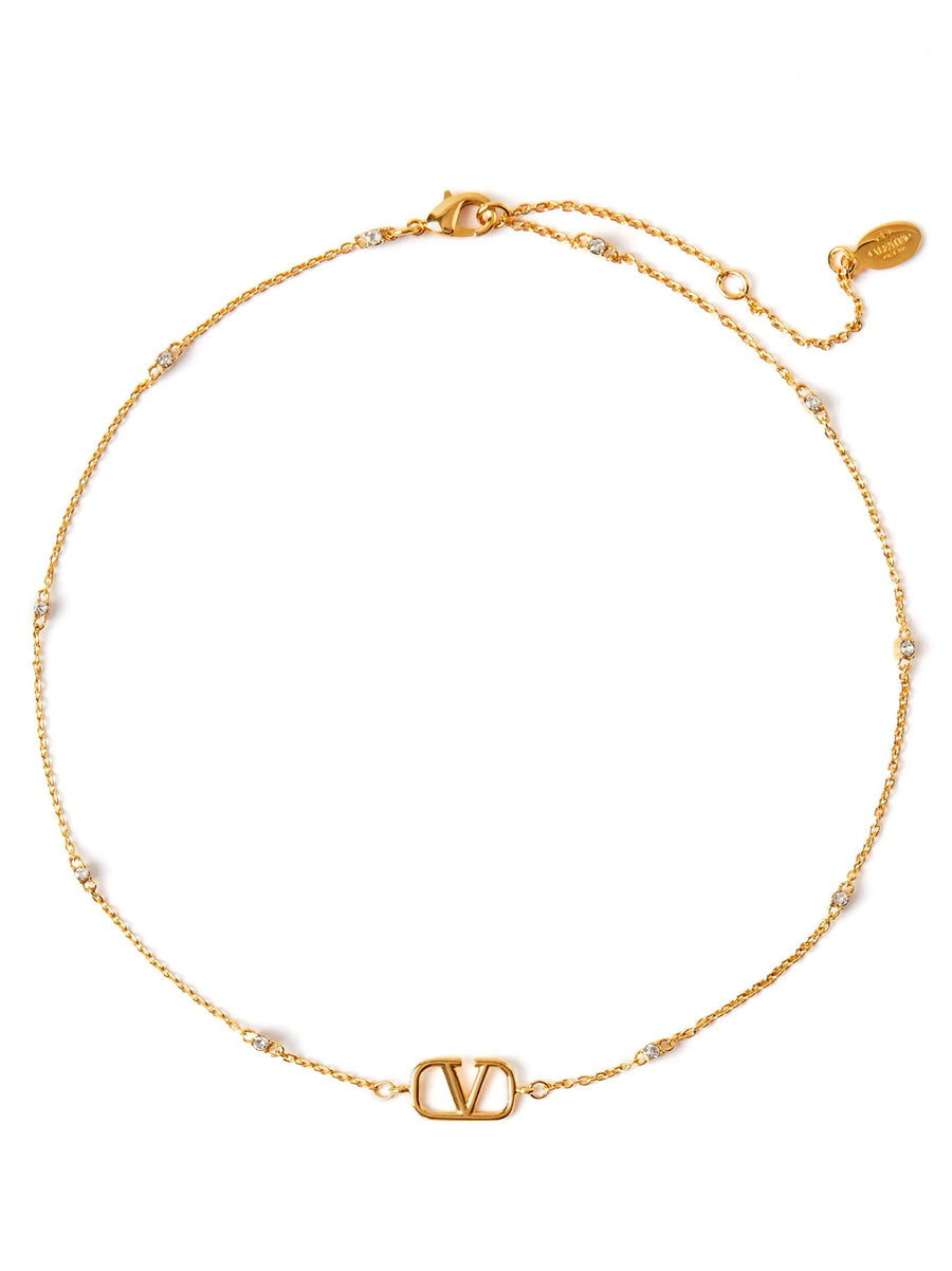 Valentino Garavani Vlogo Necklace — Gold