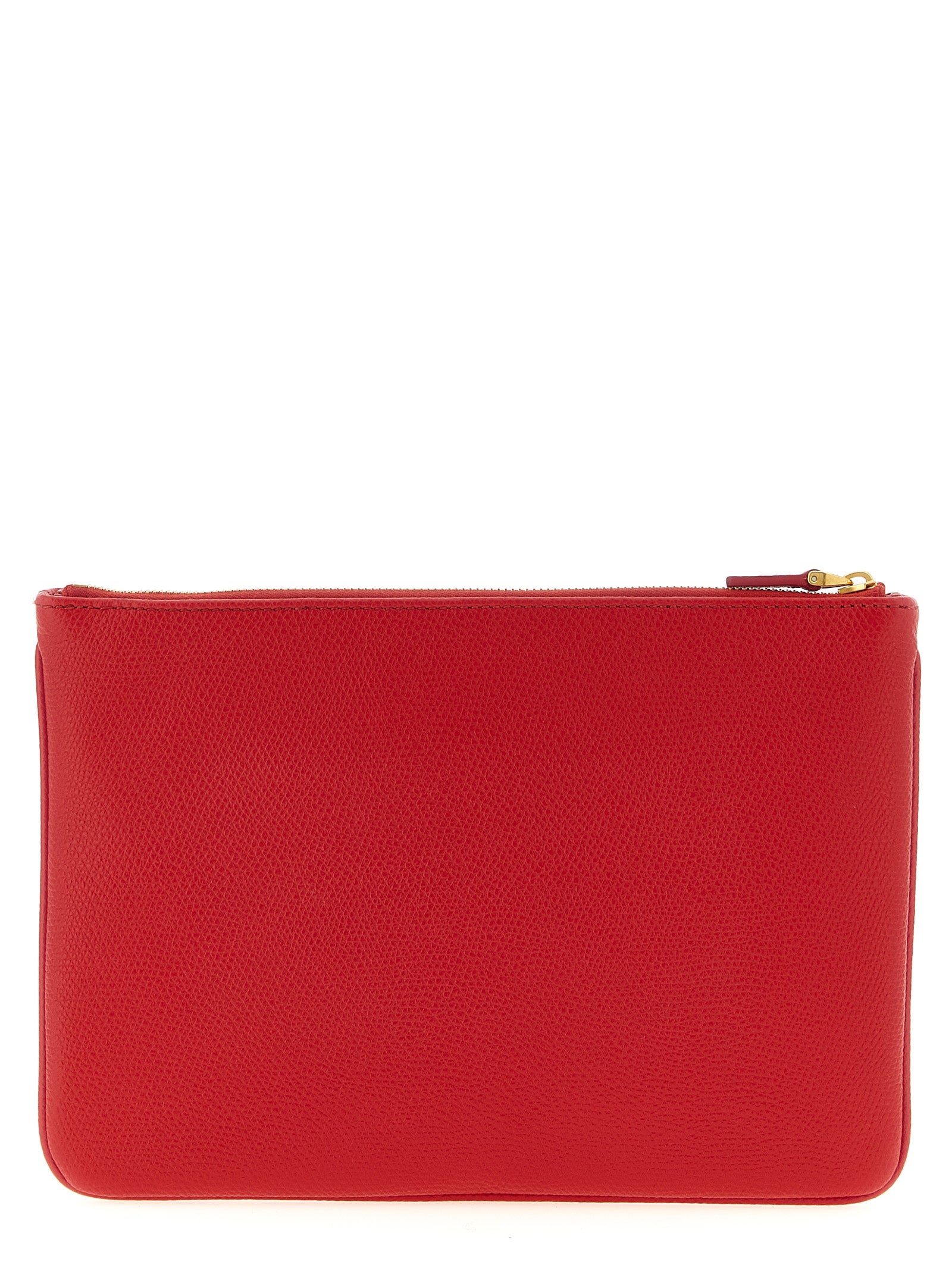 Valentino Garavani Vlogo Signature Clutch Bag Red Calfskin Leather (bos Taurus)