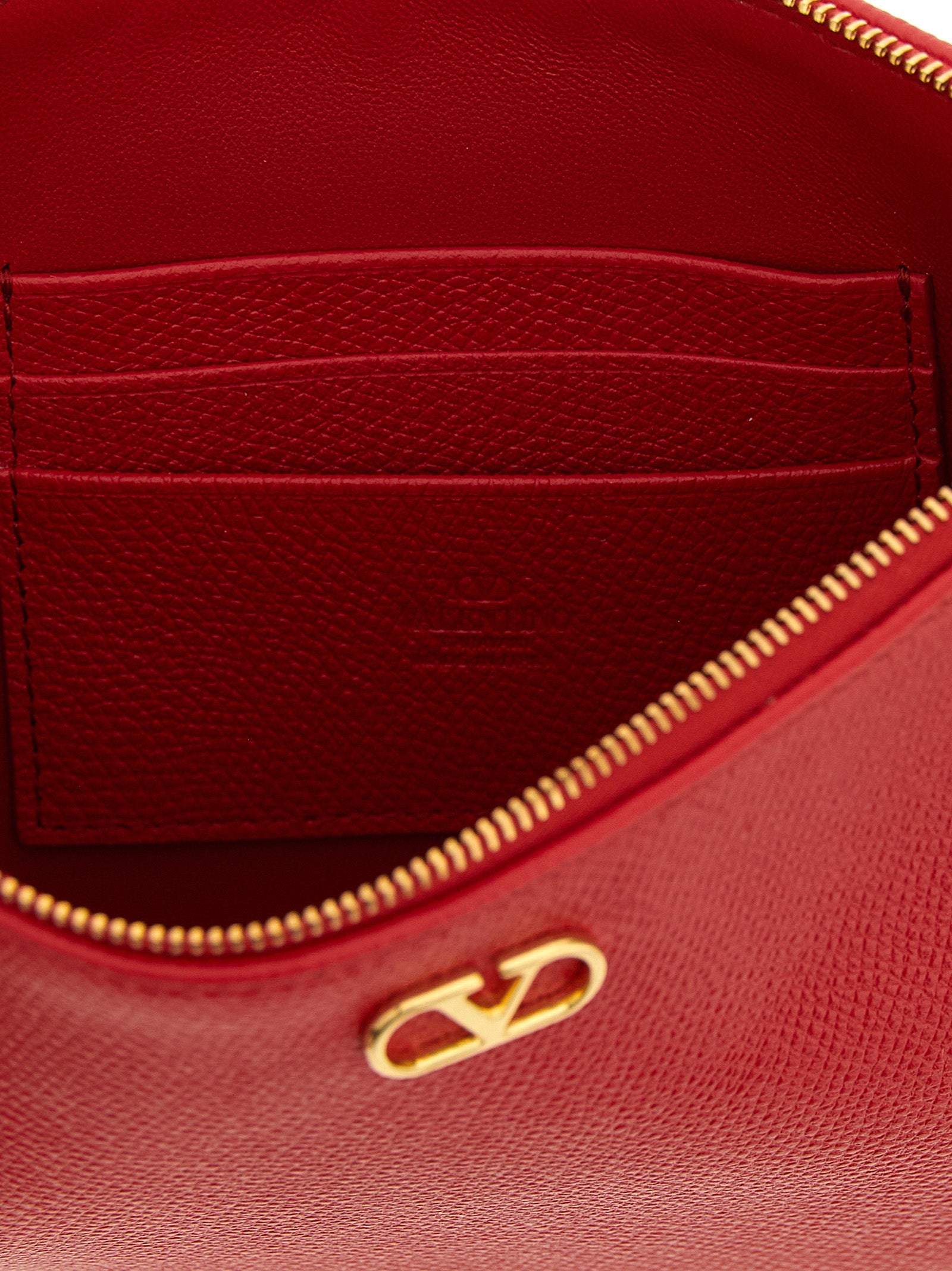 Valentino Garavani Vlogo Signature Clutch Bag Red Calfskin Leather (bos Taurus)