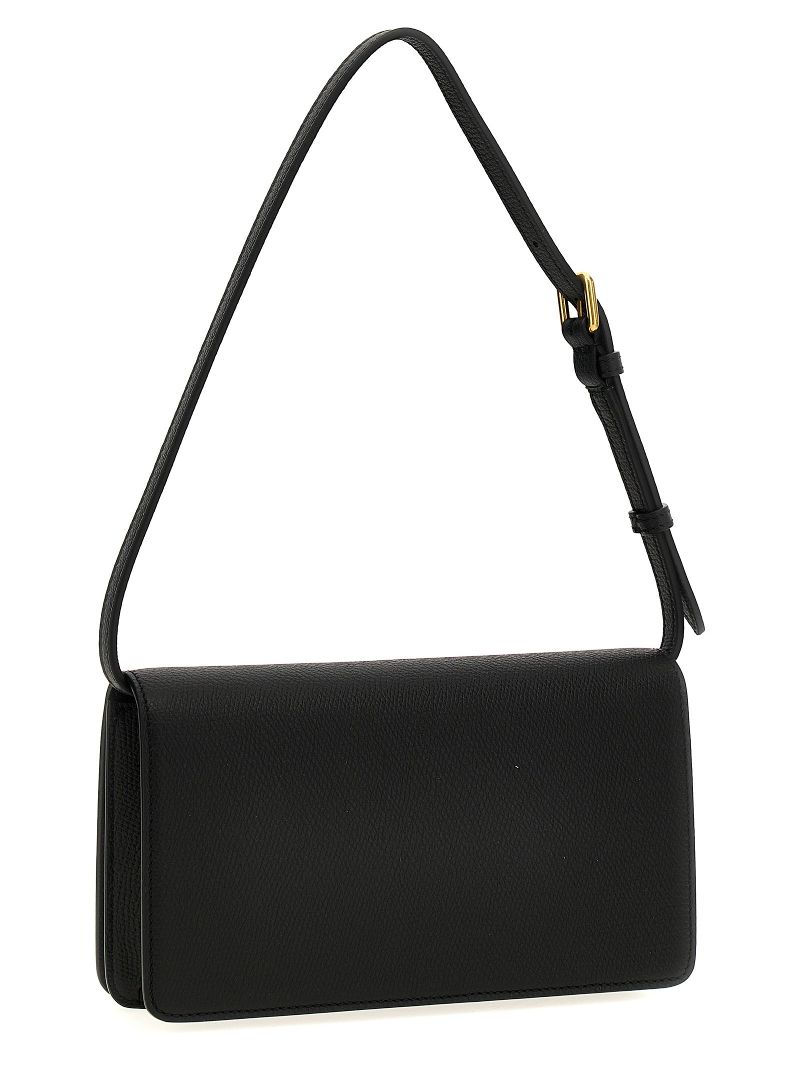 Valentino Garavani VLogo Signature Shoulder Bag Black Calfskin Leather (bos Taurus)