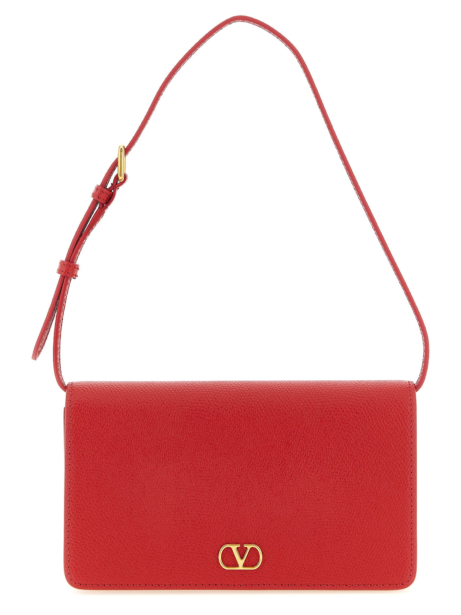 Valentino Garavani VLogo Signature shoulder bag Red Calfskin Leather (bos Taurus)