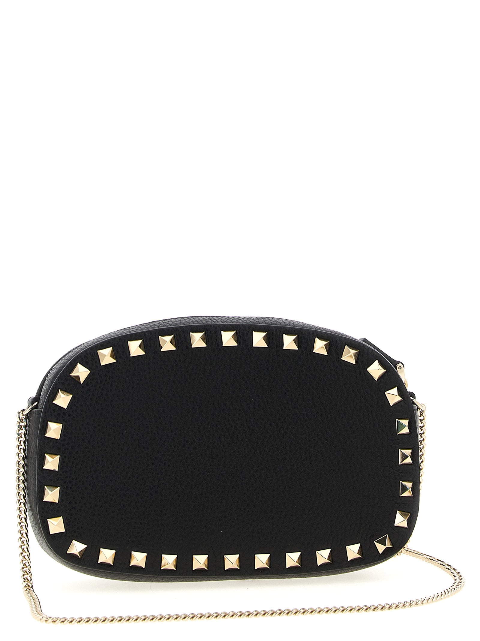 Valentino Garavani Rockstud Mini Crossbody Bag Black Calfskin Leather (bos Taurus)