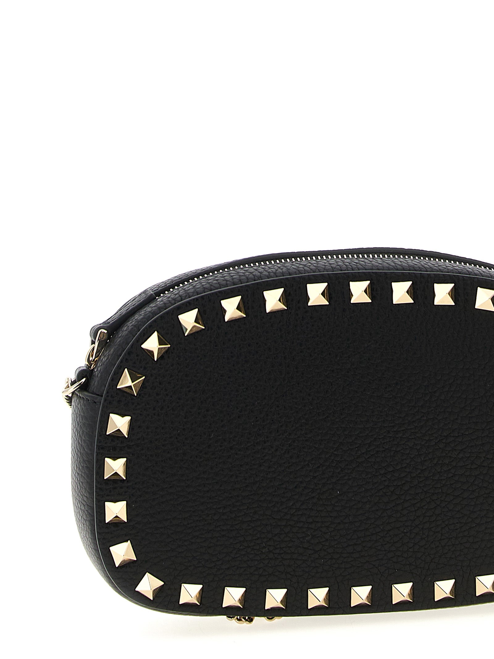 Valentino Garavani Rockstud Mini Crossbody Bag Black Calfskin Leather (bos Taurus)