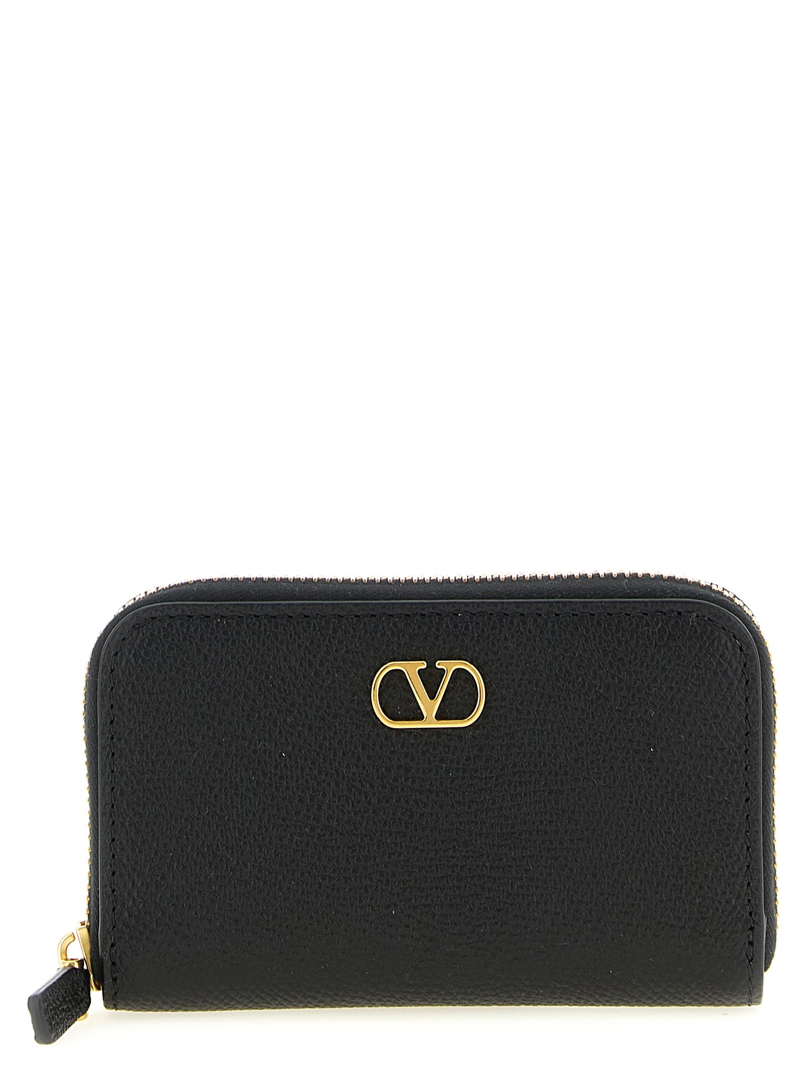 Valentino Garavani Vlogo Signature cardholder Black Calfskin Leather (bos Taurus) Wallets, Card Holders