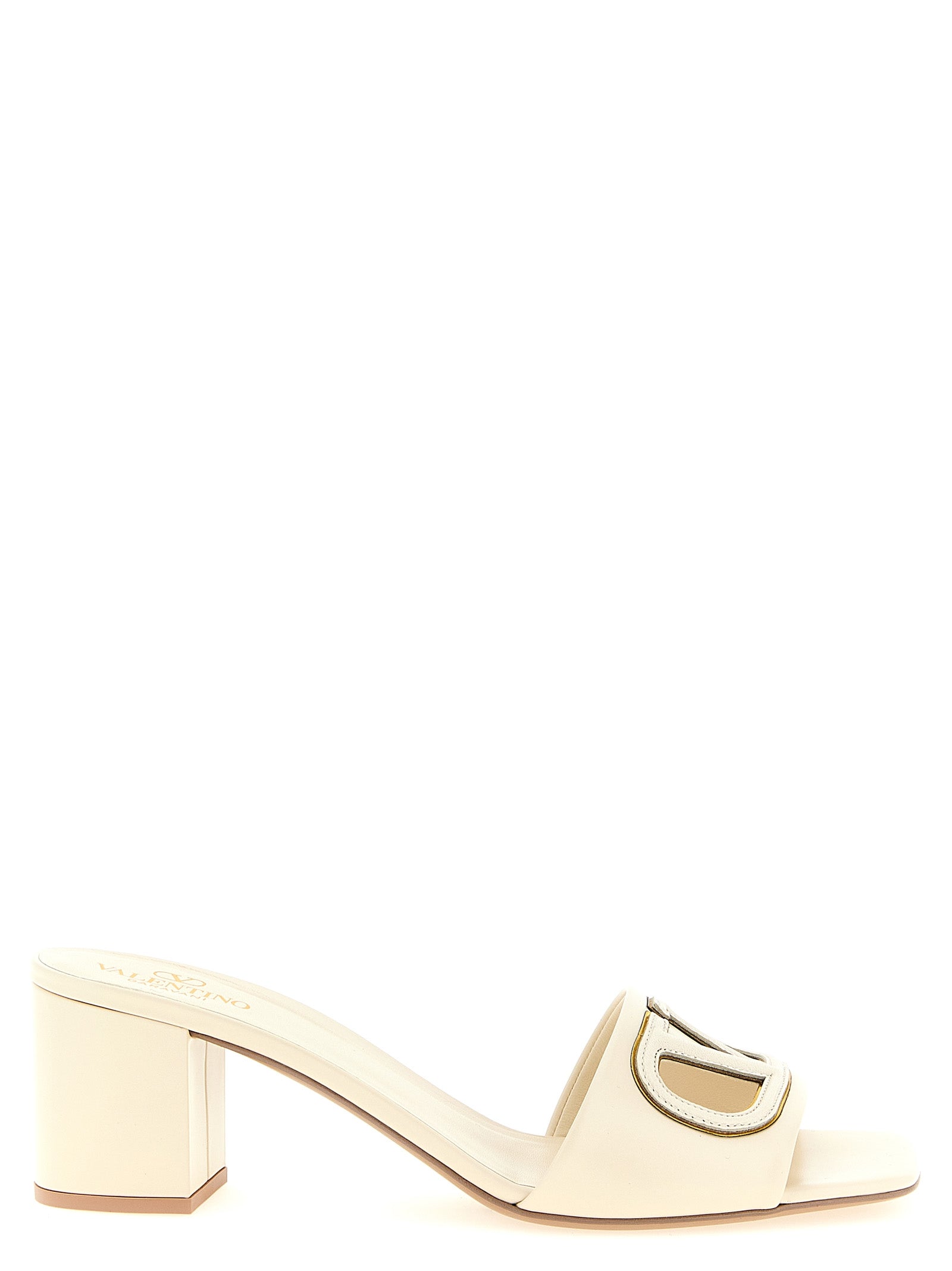 Valentino Garavani Vlogo Signature slides White Calfskin Leather (bos Taurus) Sandal