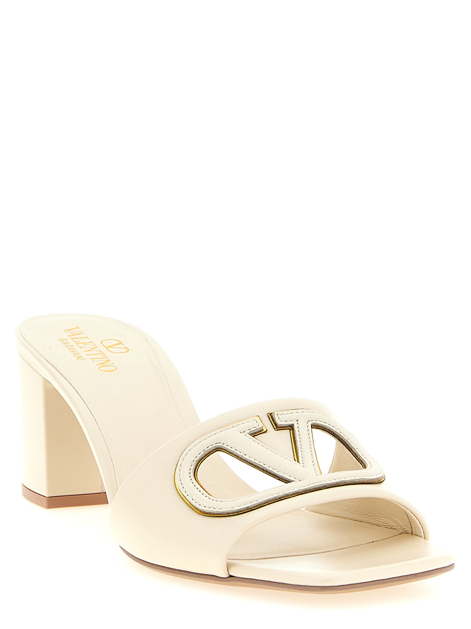 Valentino Garavani Vlogo Signature slides White Calfskin Leather (bos Taurus) Sandal