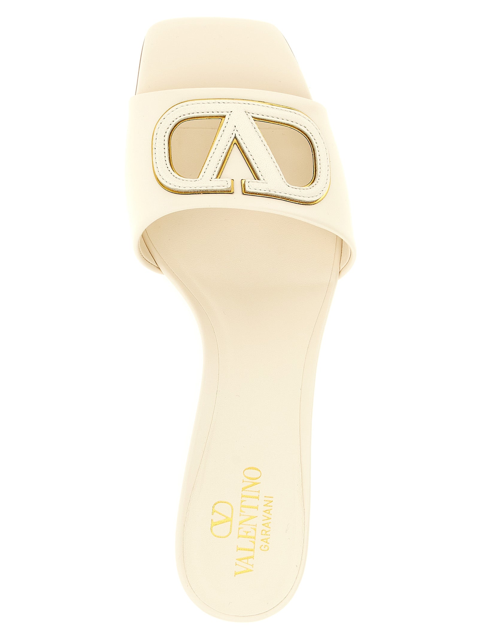 Valentino Garavani Vlogo Signature slides White Calfskin Leather (bos Taurus) Sandal