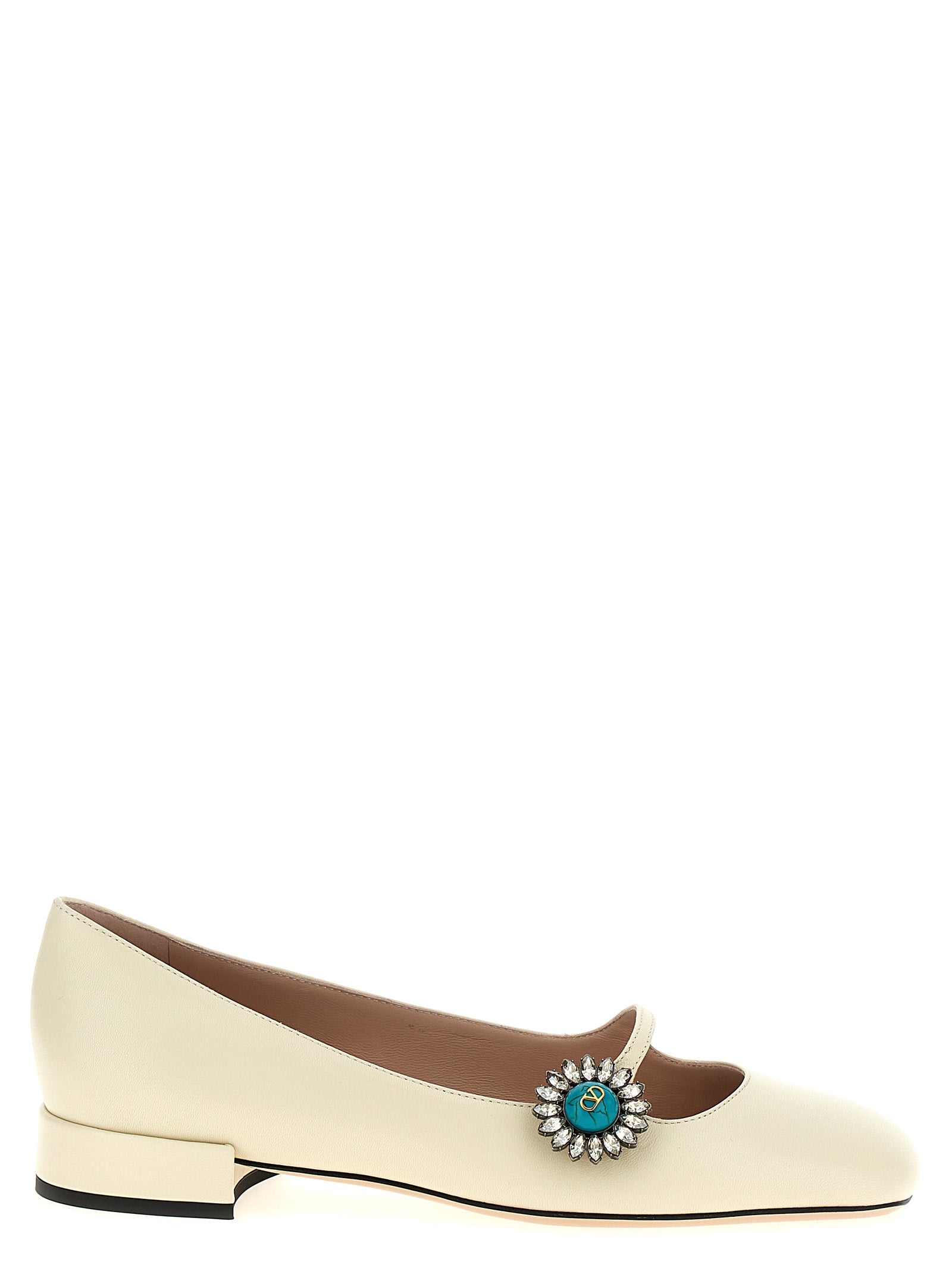 Valentino Garavani Preshoes Ballet Flats White Kid Leather Flat Shoes