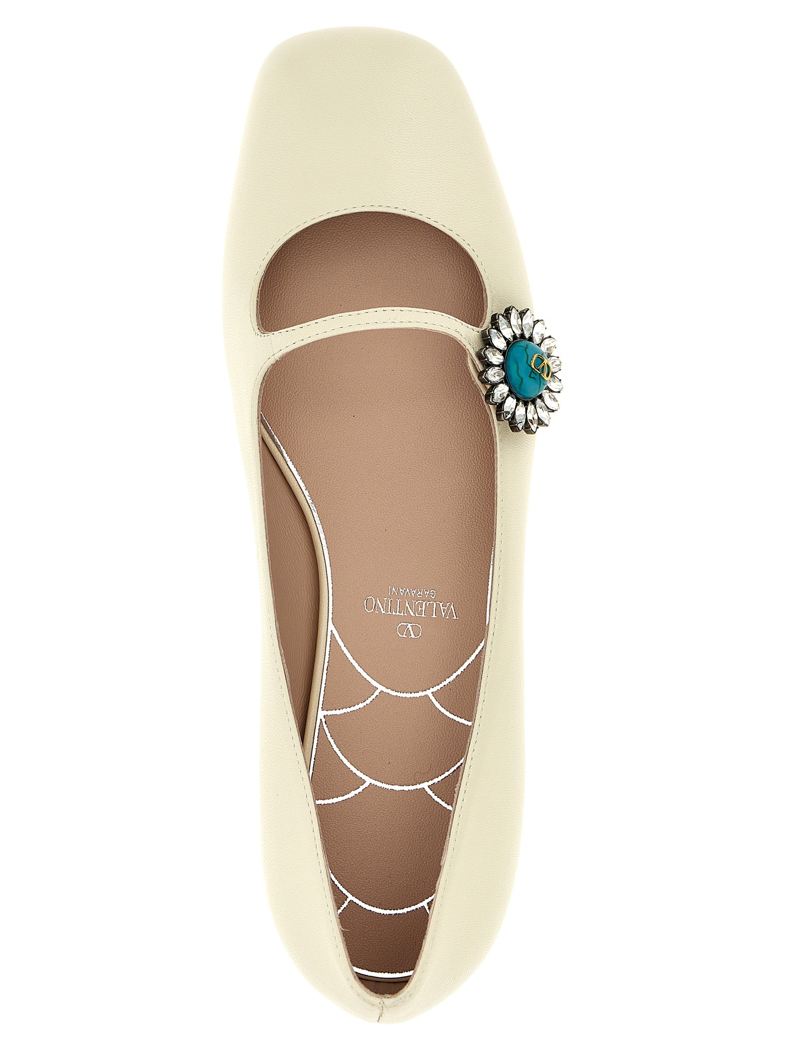 Valentino Garavani Preshoes Ballet Flats White Kid Leather Flat Shoes