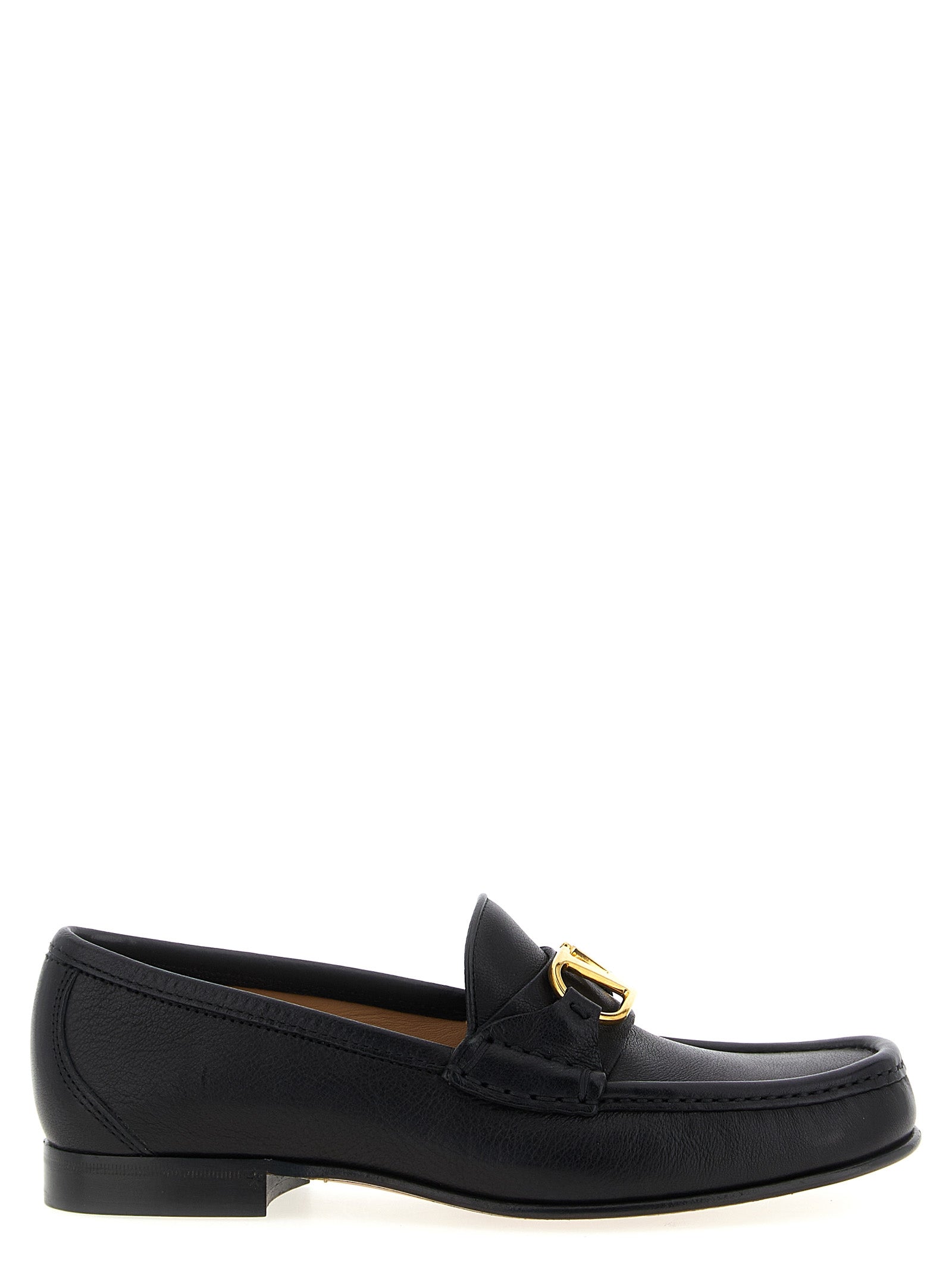 Valentino Garavani VLogo Signature Loafers Black Buffalo Leather
