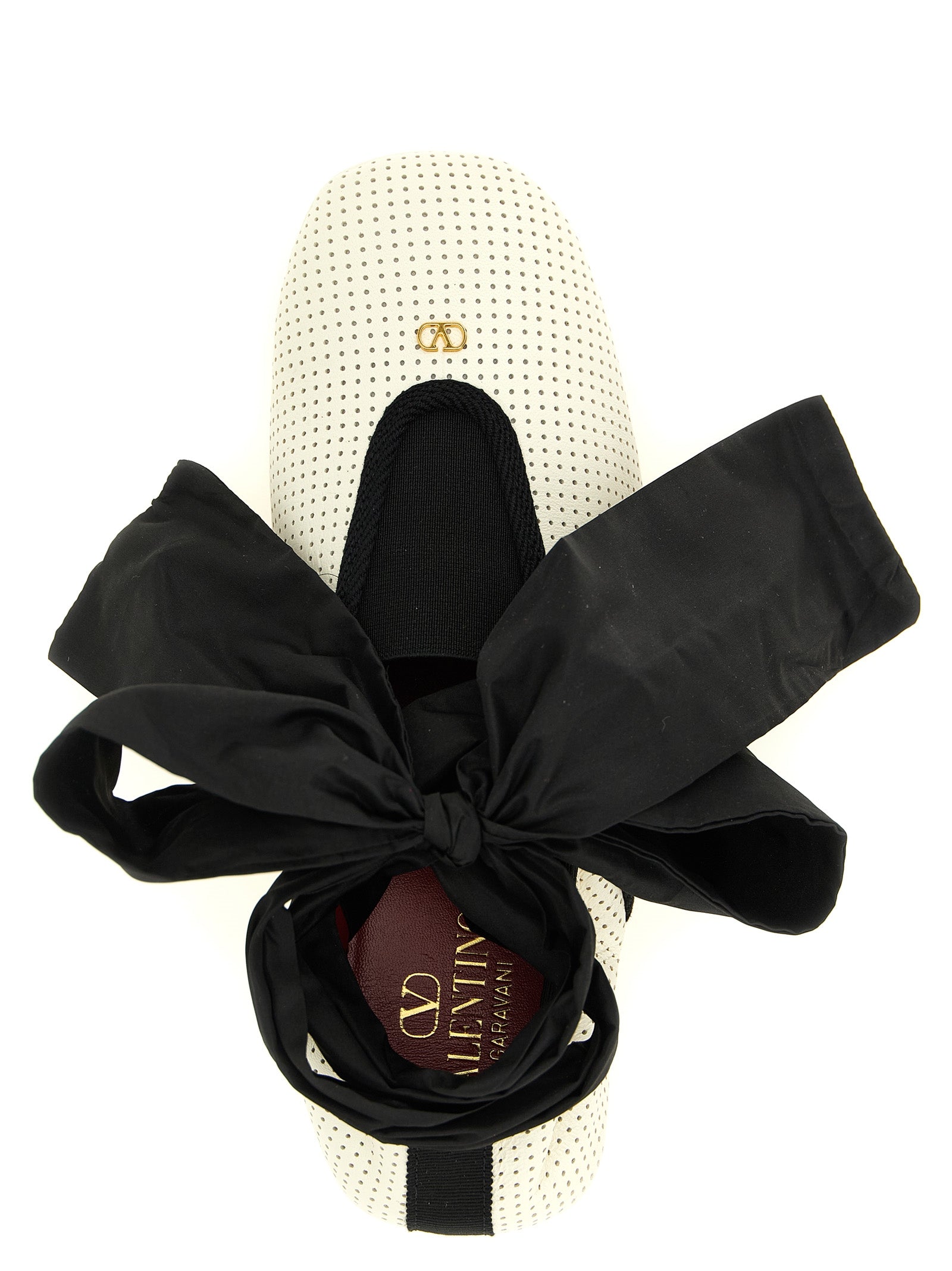 Valentino Garavani Rythmika ballet flats White/black Lamb Leather (ovis Aries) Flat Shoes