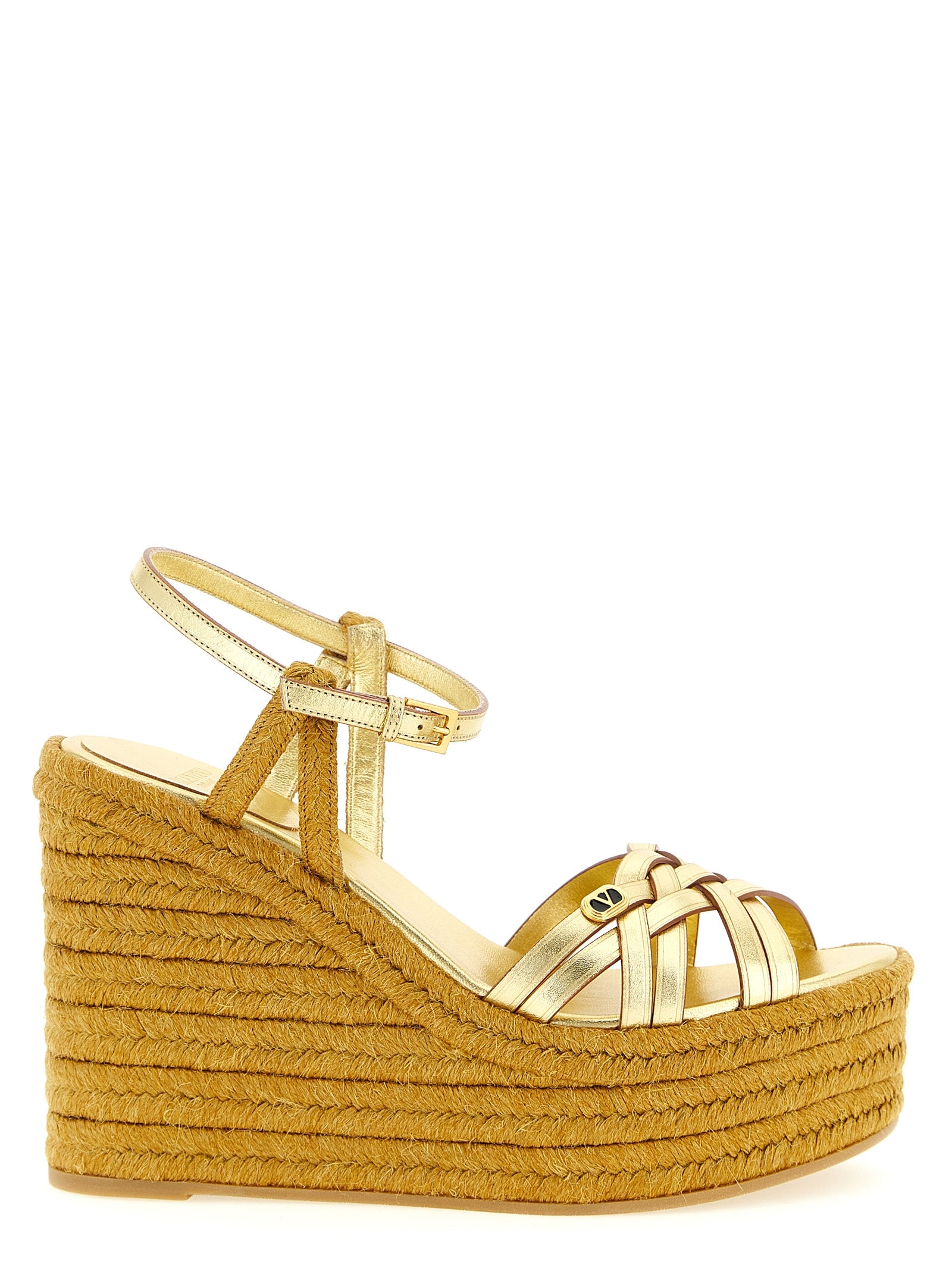 Valentino Garavani Bribri espadrilles Gold Calfskin Leather (bos Taurus) Wedges
