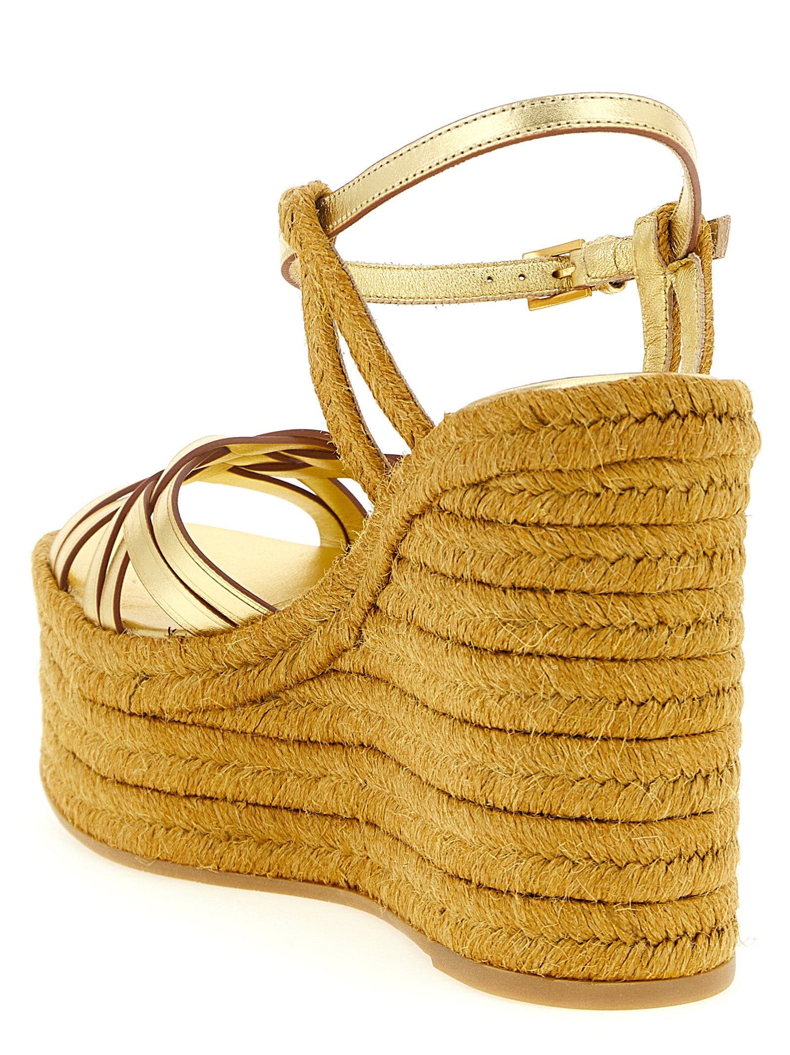 Valentino Garavani Bribri espadrilles Gold Calfskin Leather (bos Taurus) Wedges