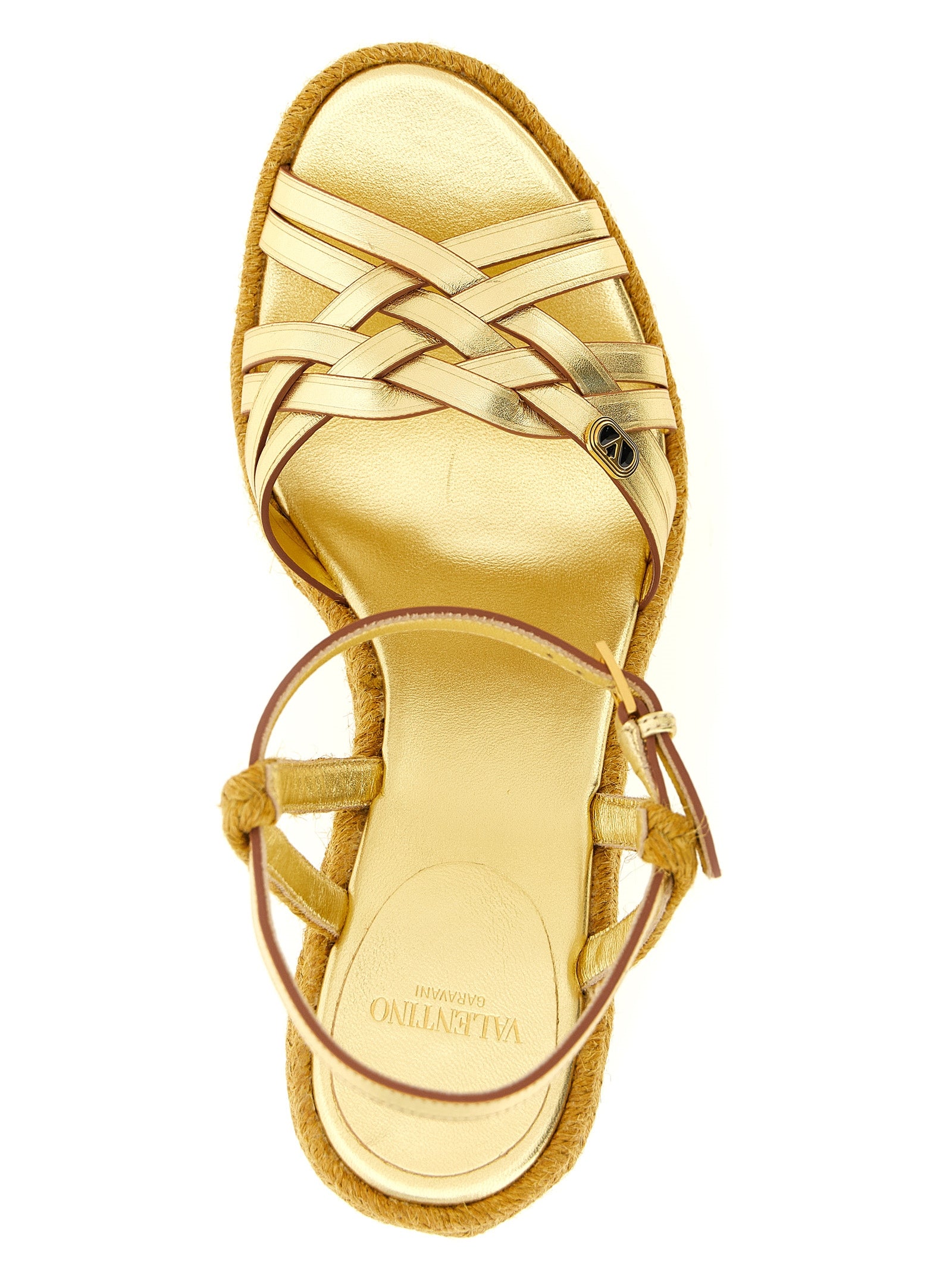 Valentino Garavani Bribri espadrilles Gold Calfskin Leather (bos Taurus) Wedges