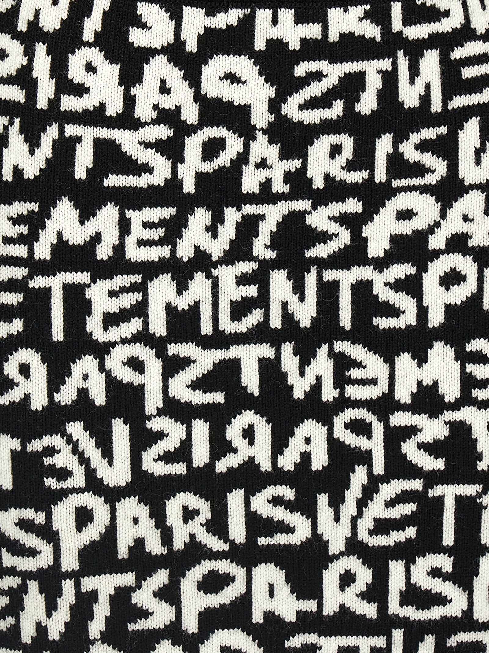 Vetements Paris Monogram Mini skirt White/black Merino Wool