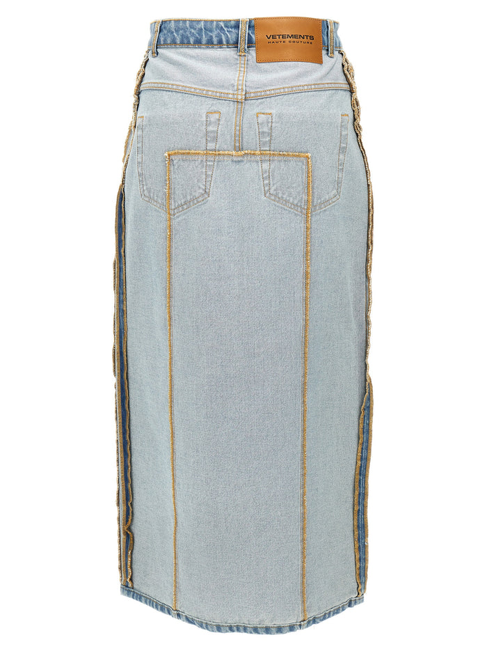 Inside-Out skirt Light Blue Cotton