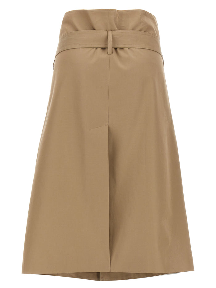 Deconstructed Trenchcoat Skirt Beige Cotton