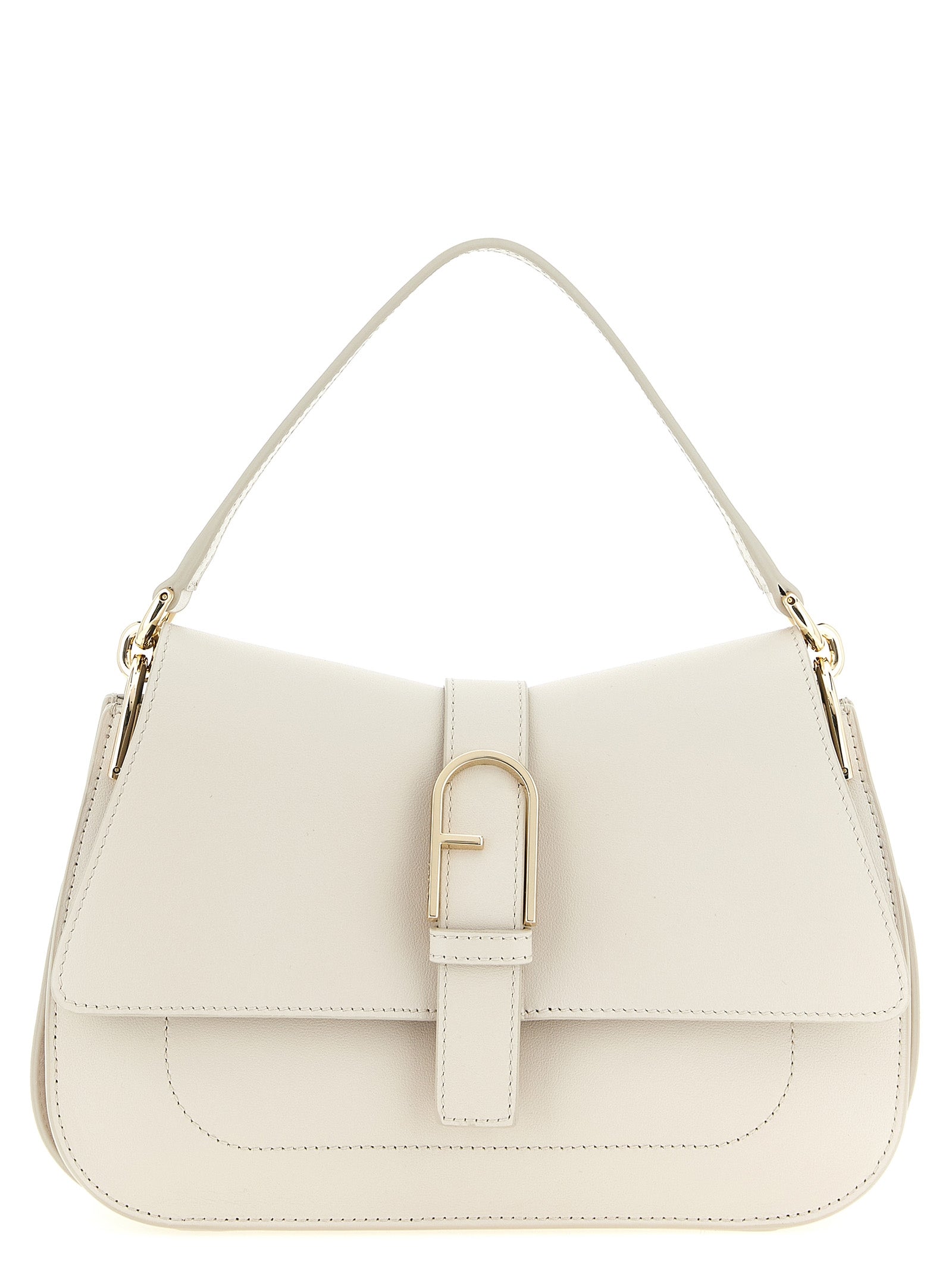 Flow M shoulder bag Beige Calfskin Leather (bos Taurus)