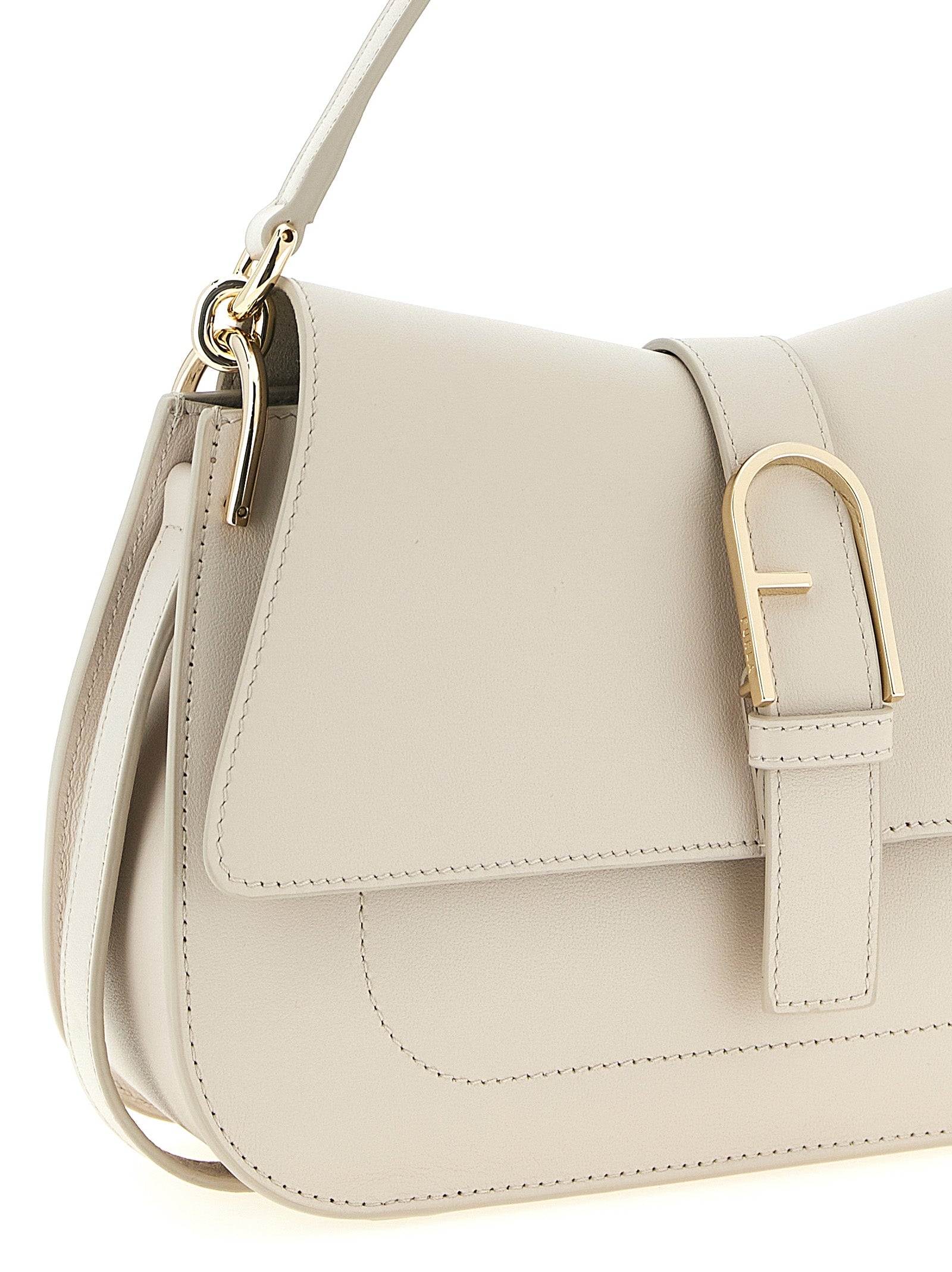 Flow M shoulder bag Beige Calfskin Leather (bos Taurus)