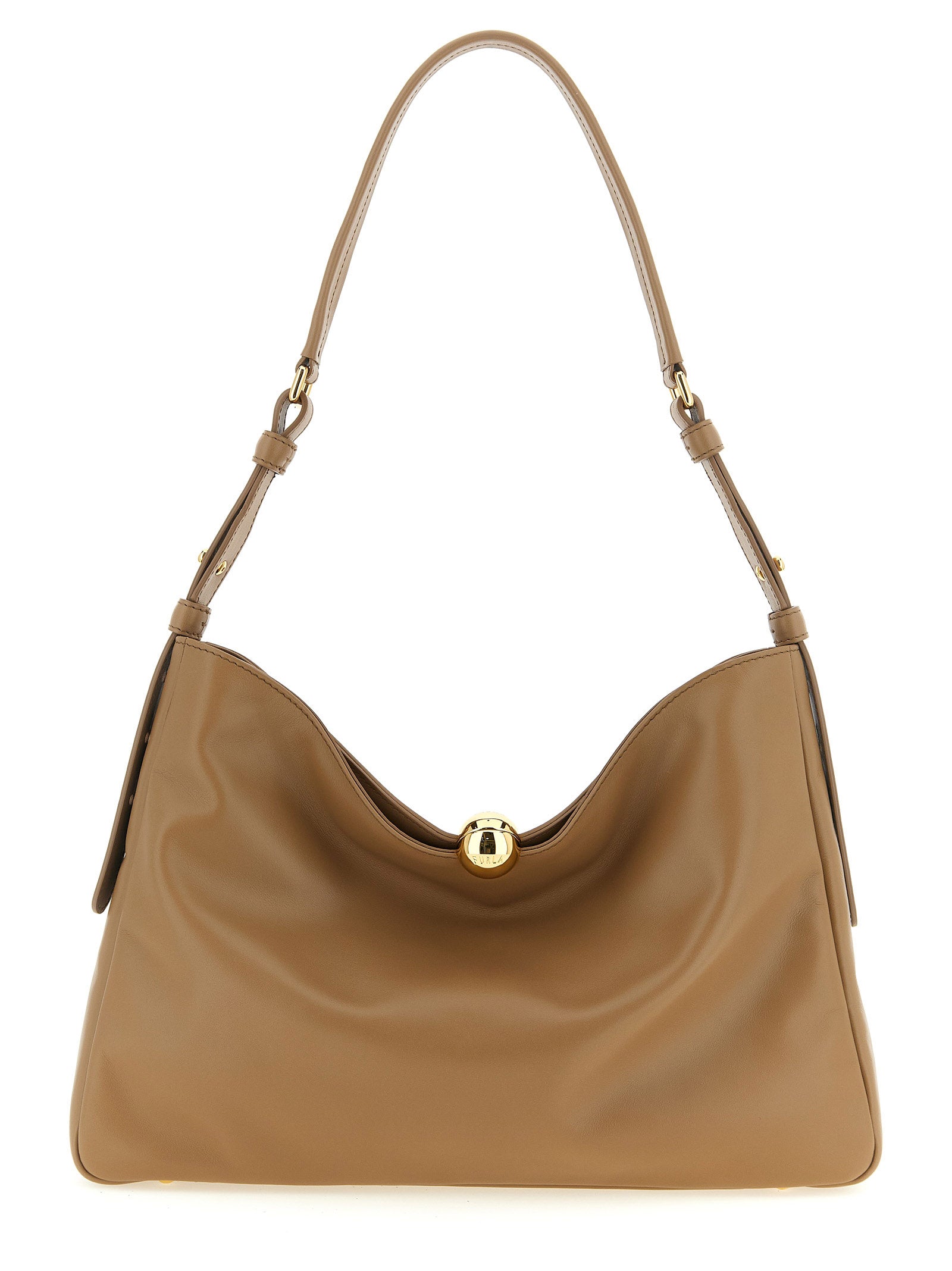 Furla Sfera Soft large shoulder bag Beige Calfskin Leather (bos Taurus)