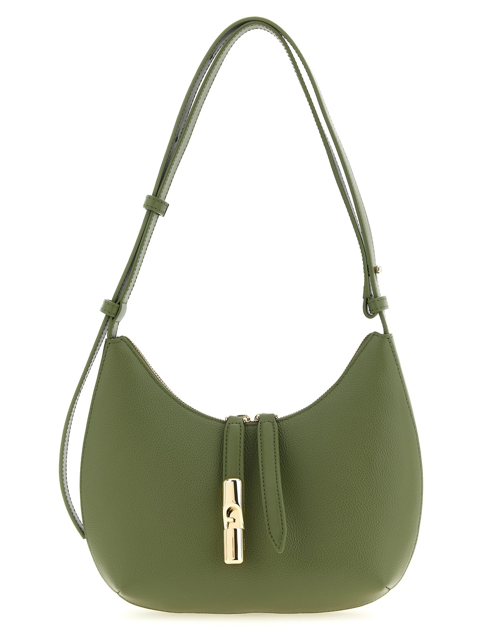 Furla Goccia small shoulder bag Green Calfskin Leather (bos Taurus)