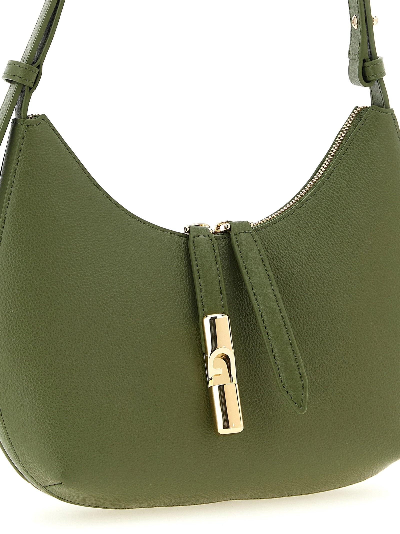 Furla Goccia small shoulder bag Green Calfskin Leather (bos Taurus)
