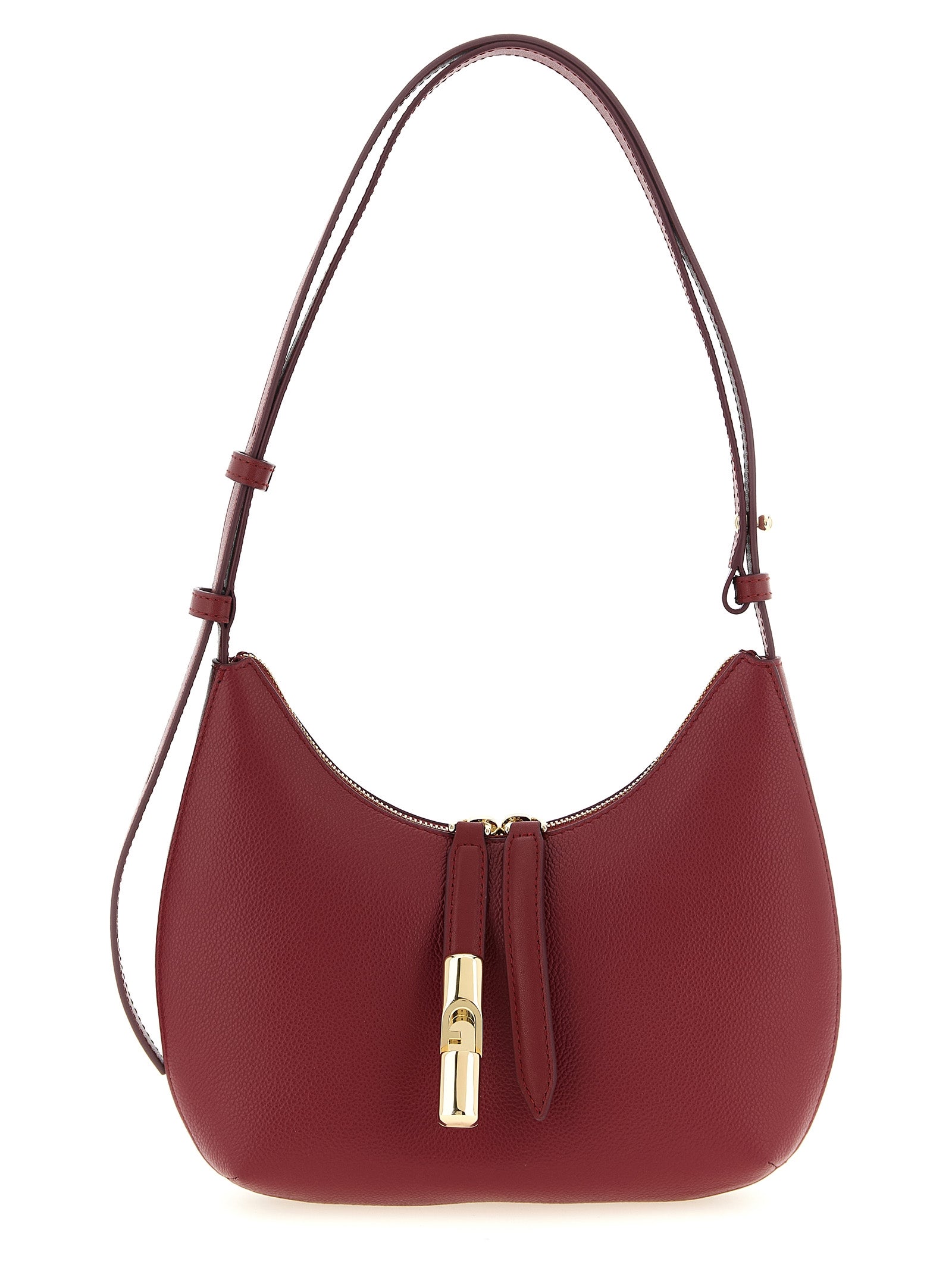 Furla Goccia small shoulder bag Bordeaux Calfskin Leather (bos Taurus)