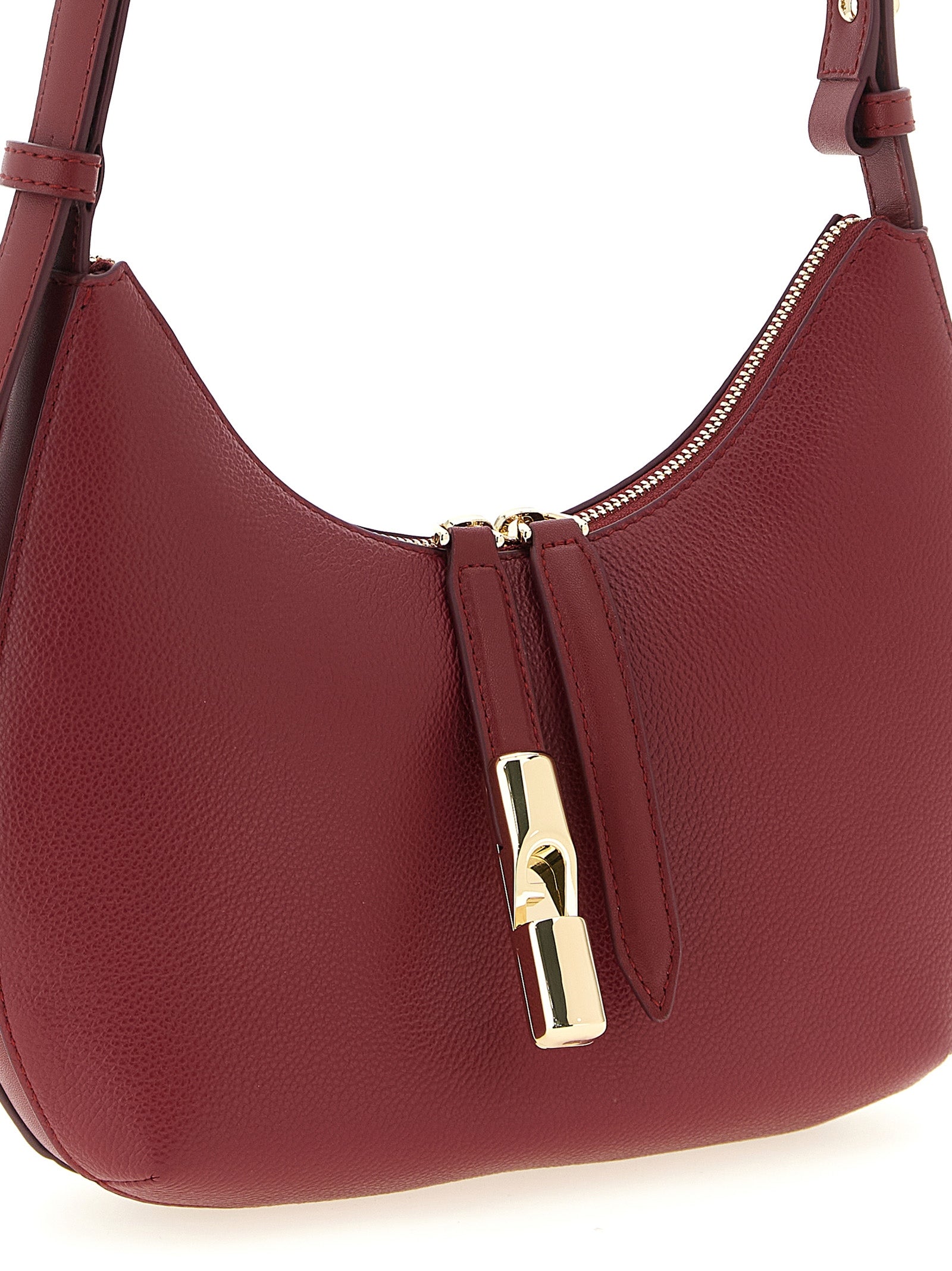 Furla Goccia small shoulder bag Bordeaux Calfskin Leather (bos Taurus)