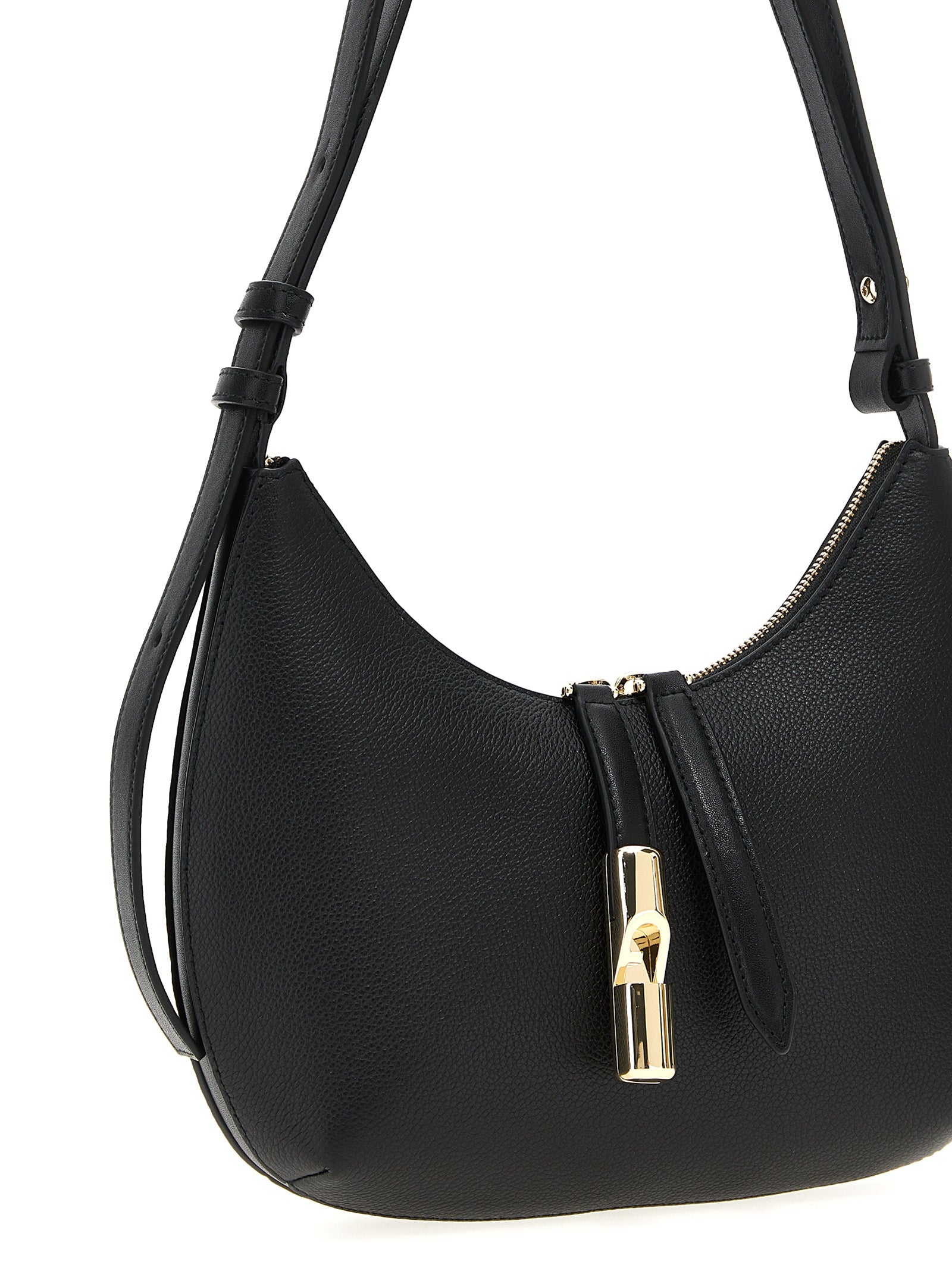 Furla Goccia Small Shoulder Bag Black Leather
