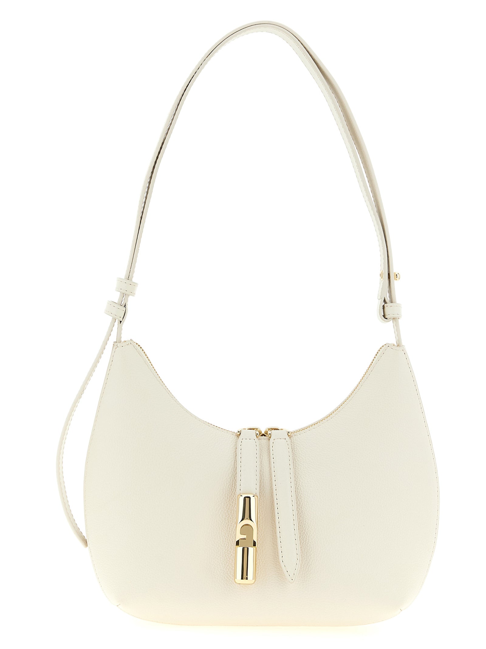 Furla Goccia Small Shoulder Bag White Calfskin Leather (bos Taurus)