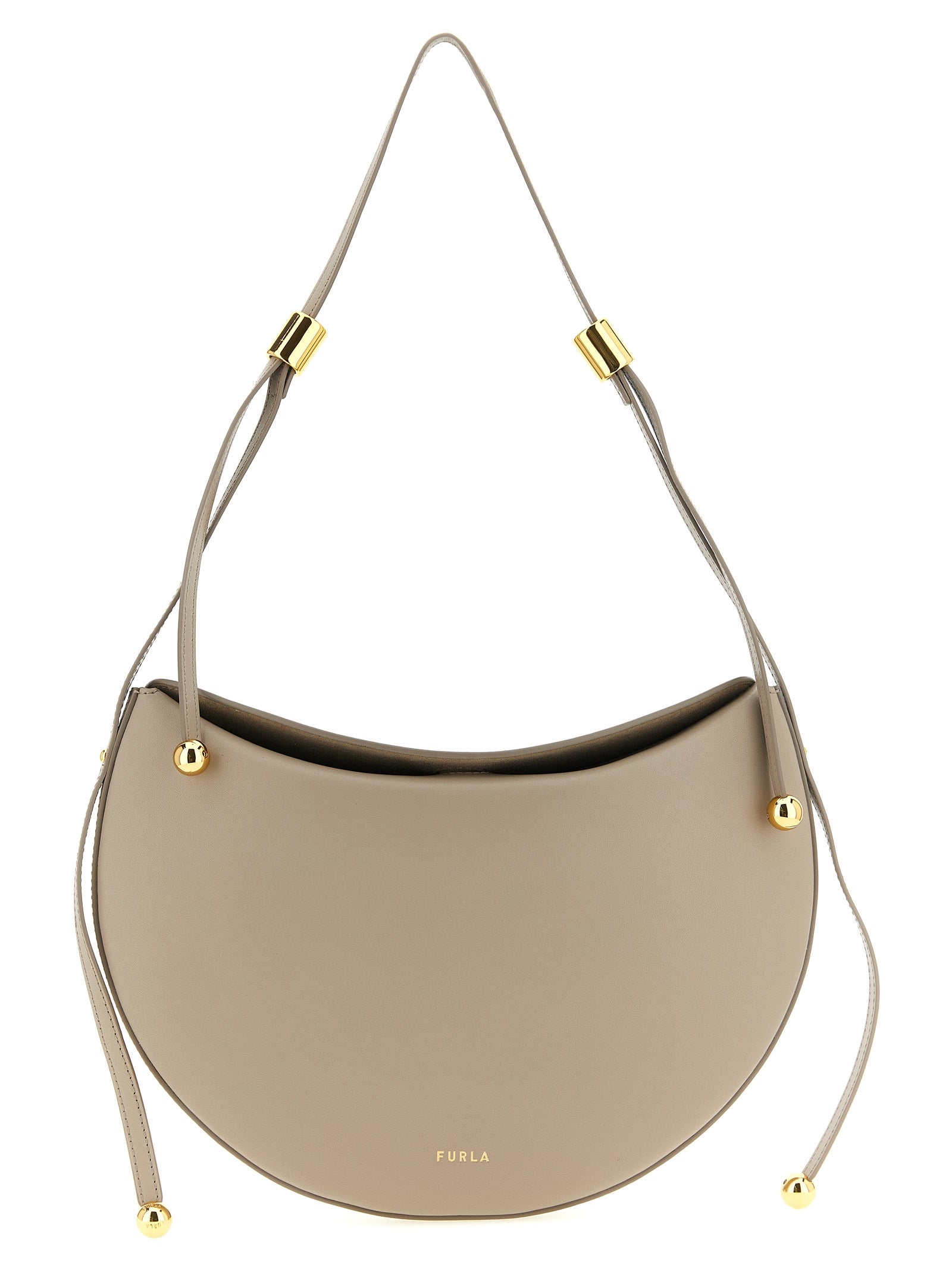 Furla Moonstone small shoulder bag Beige Calfskin Leather (bos Taurus)