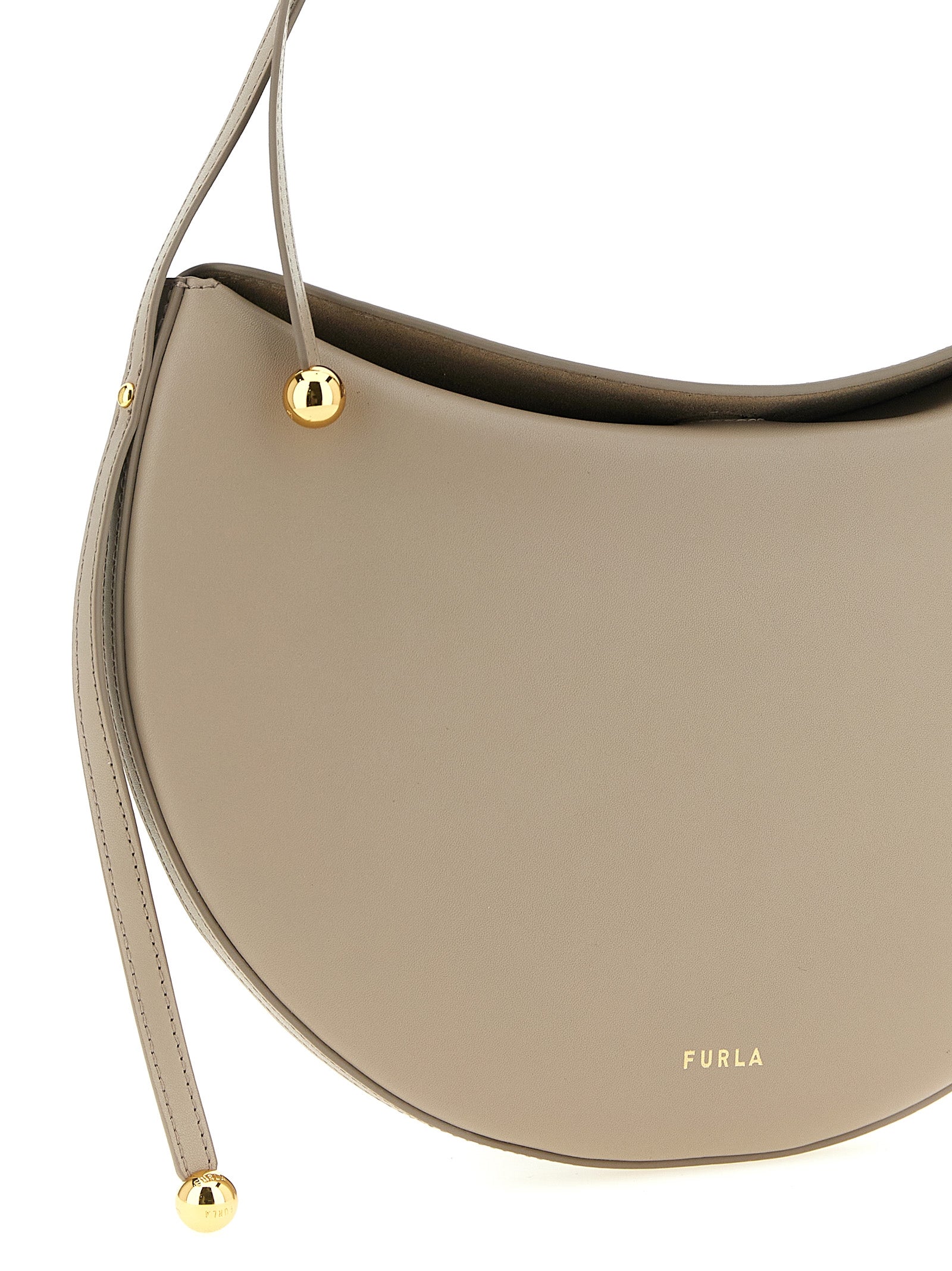 Furla Moonstone small shoulder bag Beige Calfskin Leather (bos Taurus)