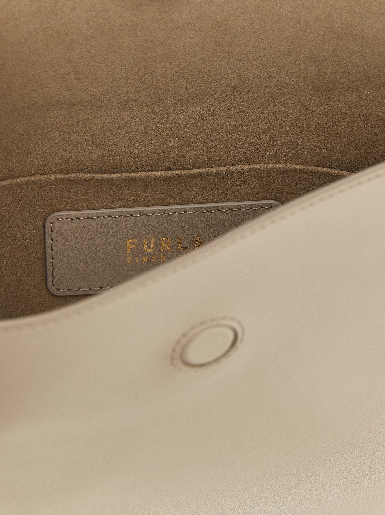 Furla Moonstone small shoulder bag Beige Calfskin Leather (bos Taurus)