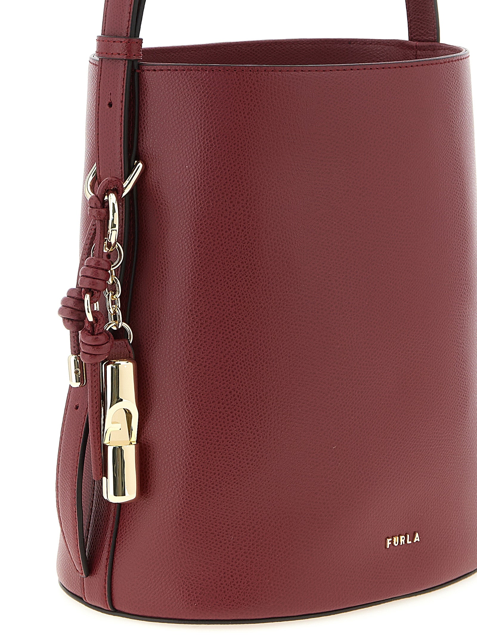 Roxie small bucket bag Bordeaux Calfskin Leather (bos Taurus) Shoulder