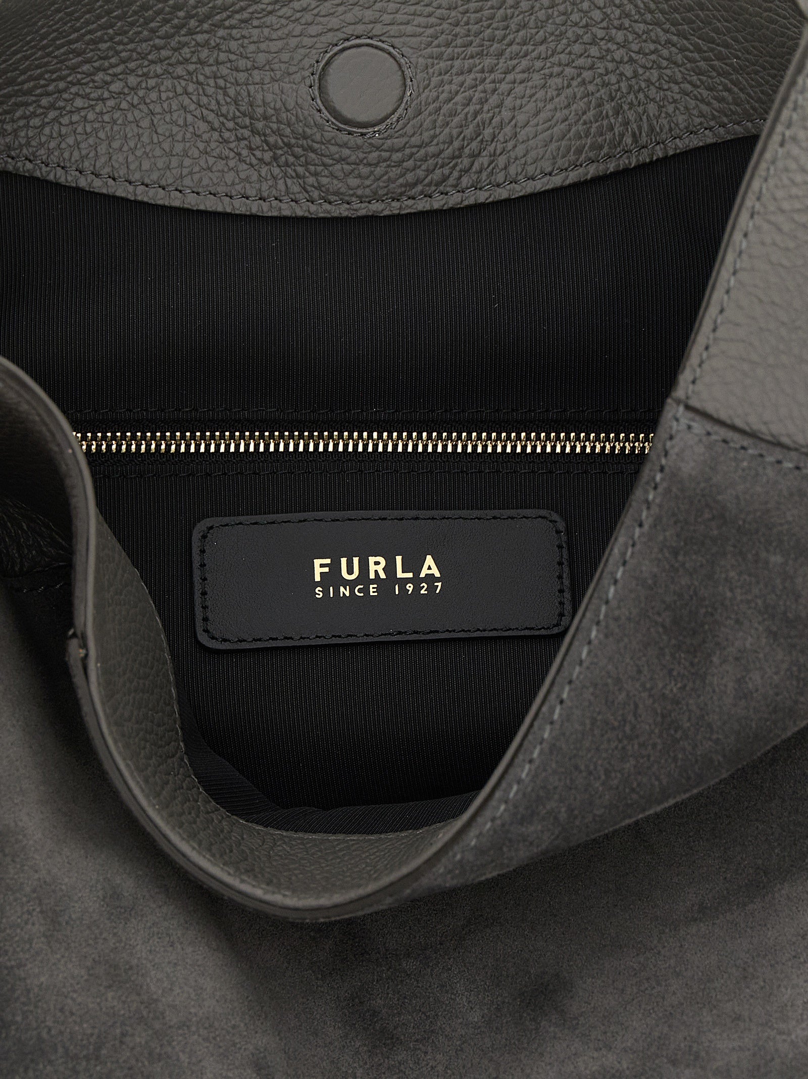 Furla Lara Medium Shoulder Bag Gray Calfskin Leather (bos Taurus)