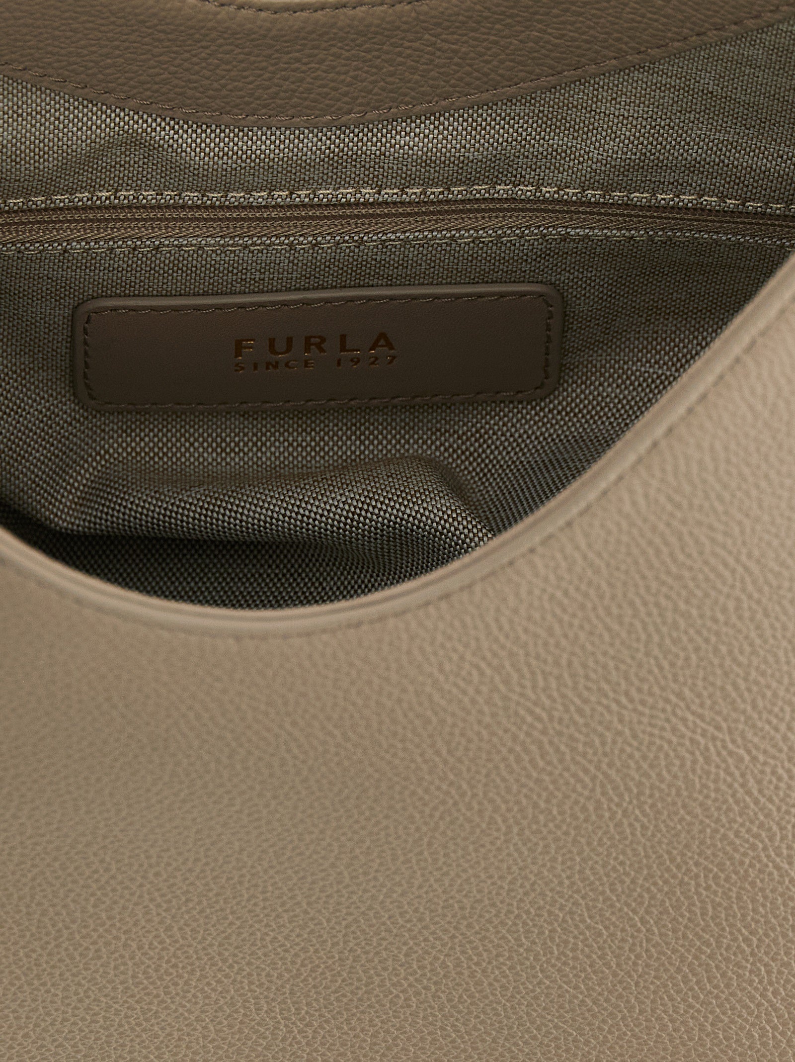 Furla Goccia Small Shoulder Bag Gray Calfskin Leather (bos Taurus)